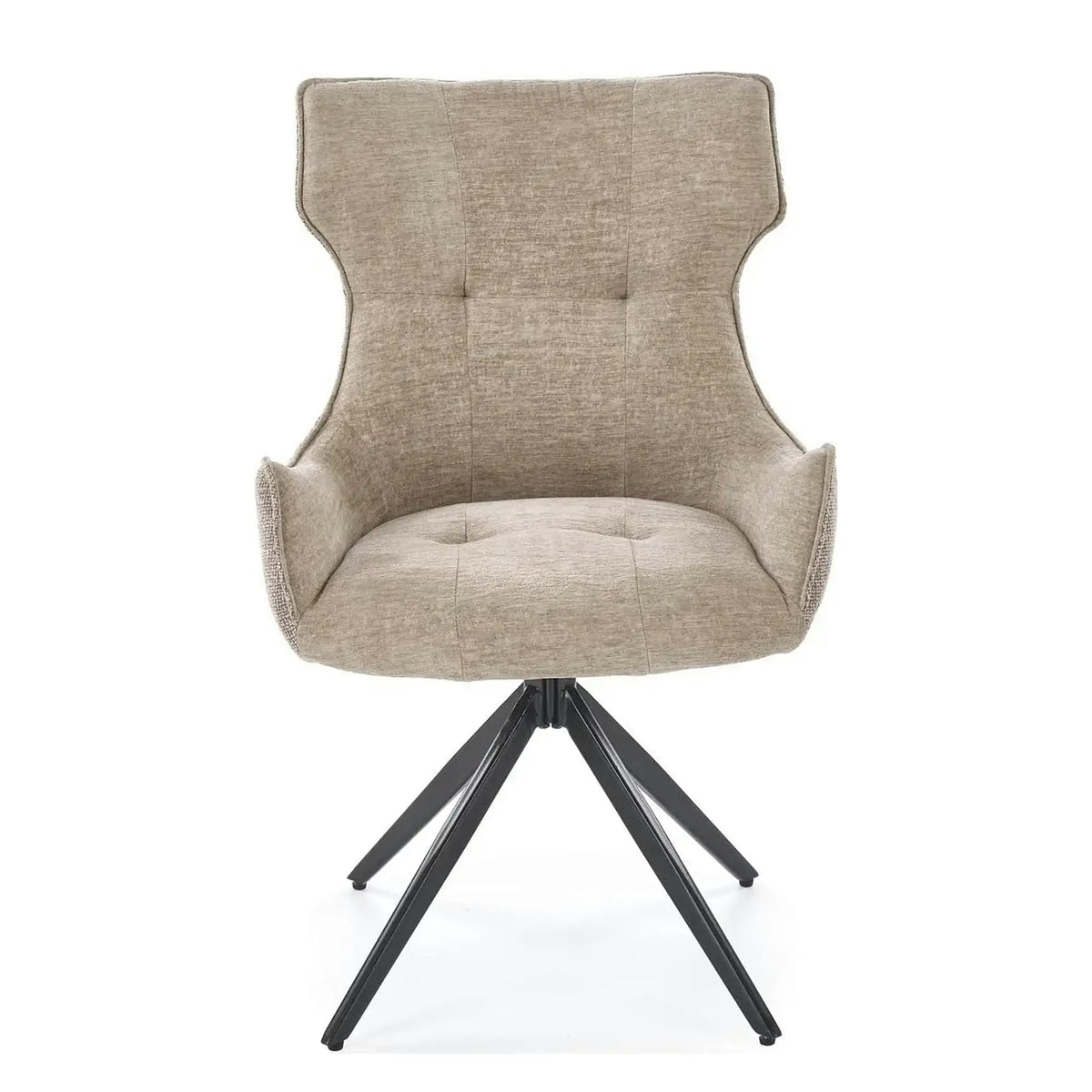 Scaun K573, bej/negru, stofa clasica/otel, 55x64x88 cm