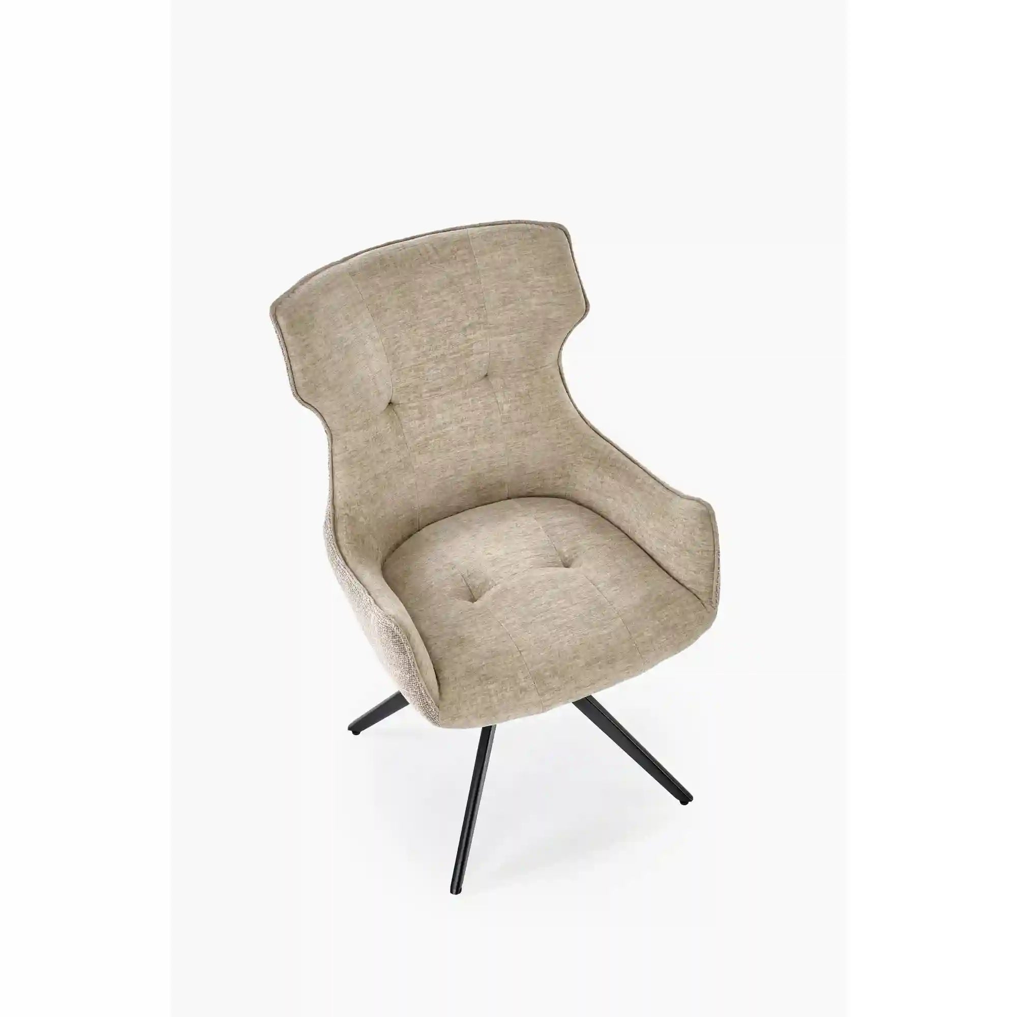 Scaun K573, bej/negru, stofa clasica/otel, 55x64x88 cm