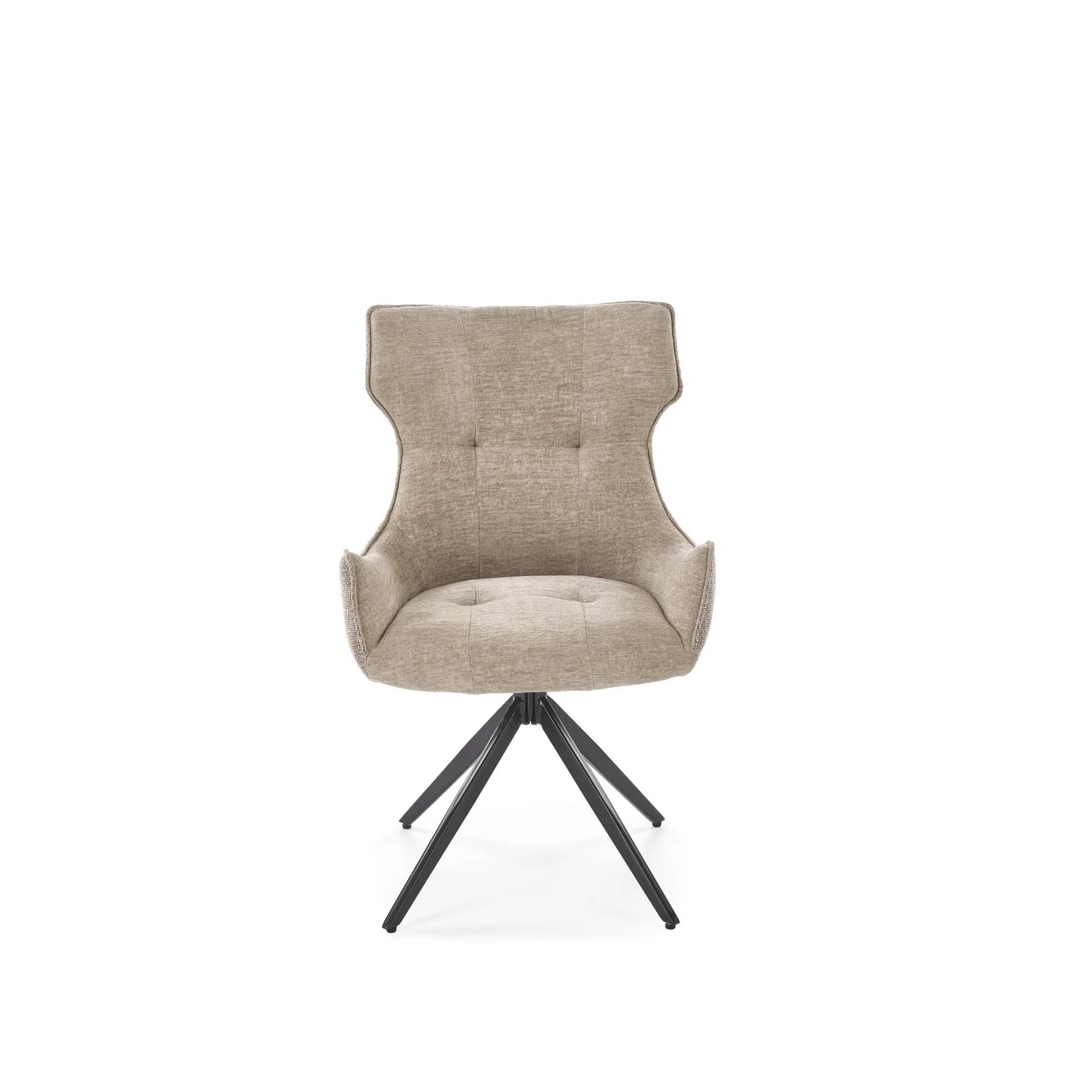 Scaun K573, bej/negru, stofa clasica/otel, 55x64x88 cm