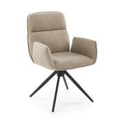 Scaun K574, bej inchis/negru, stofa catifelata/otel, 60x60x88 cm
