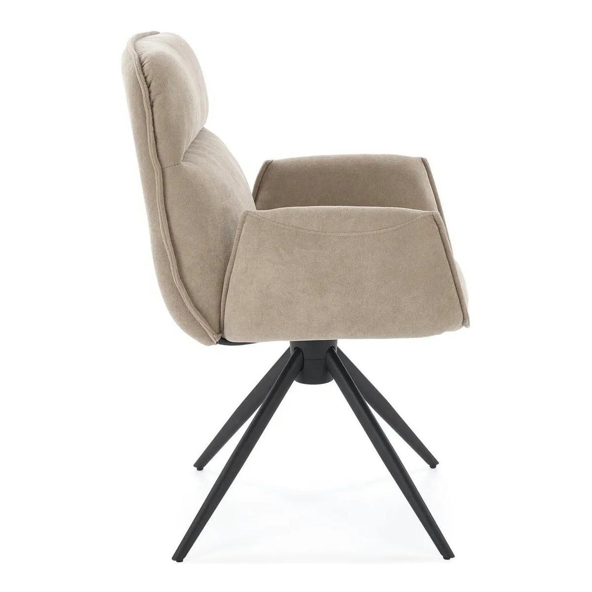 Scaun K574, bej inchis/negru, stofa catifelata/otel, 60x60x88 cm