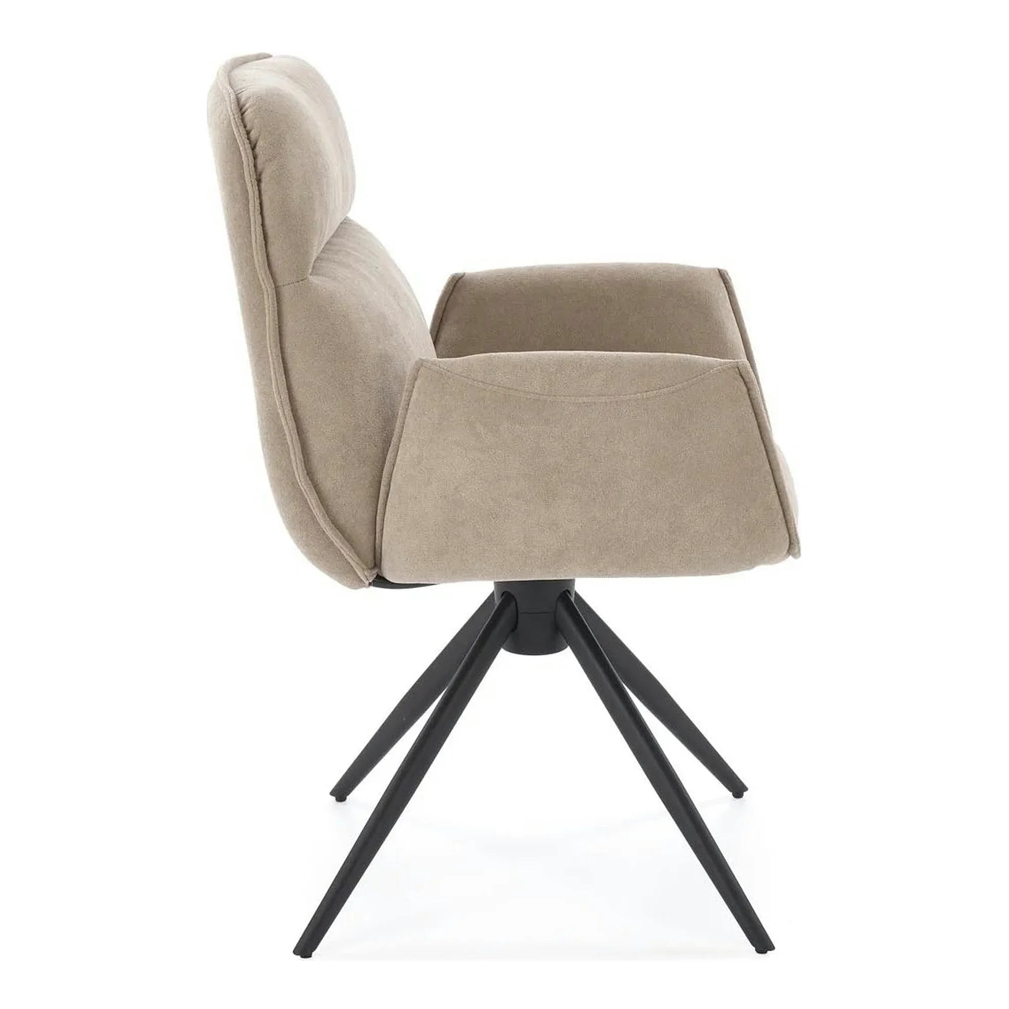Scaun K574, bej inchis/negru, stofa catifelata/otel, 60x60x88 cm