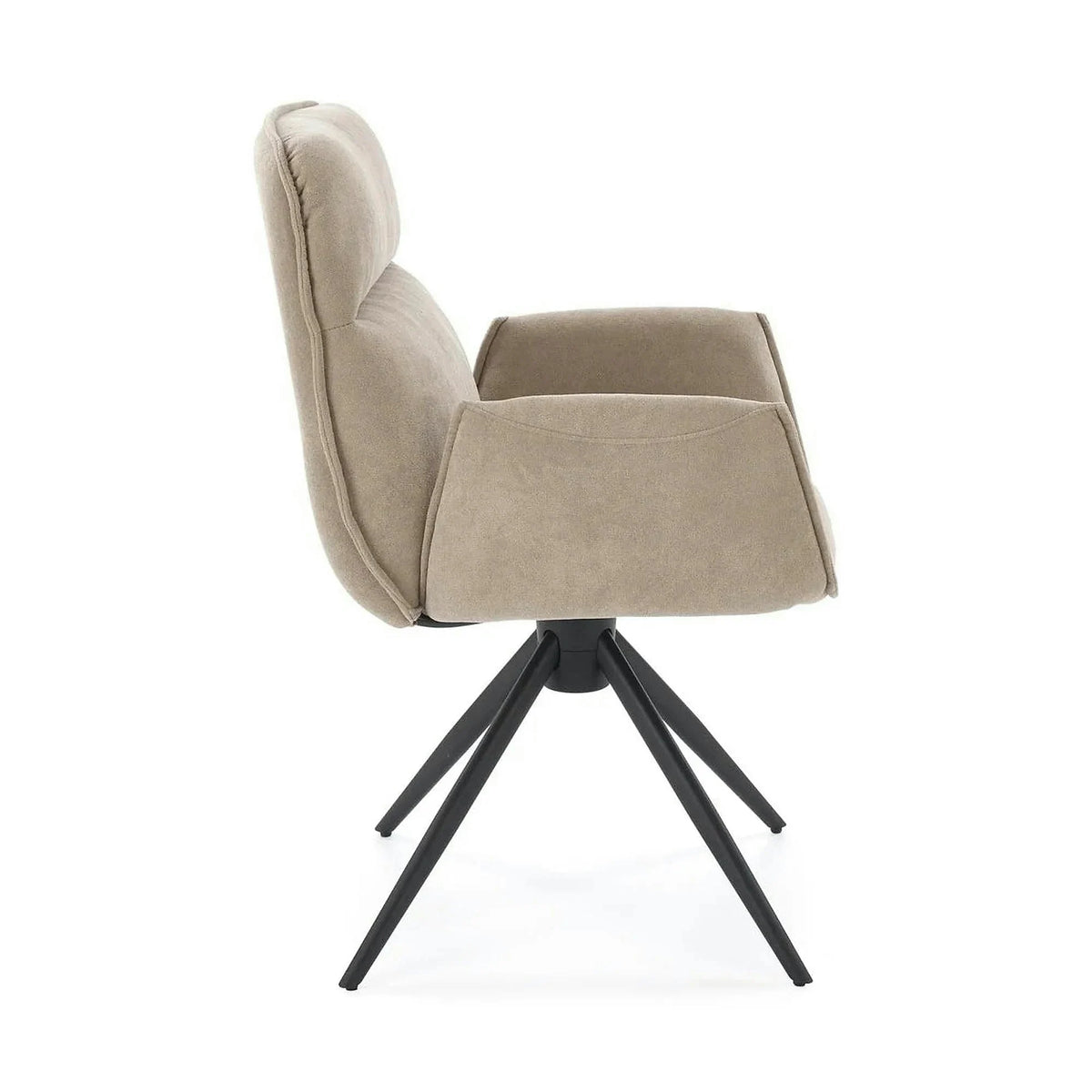 Scaun K574, bej inchis/negru, stofa catifelata/otel, 60x60x88 cm