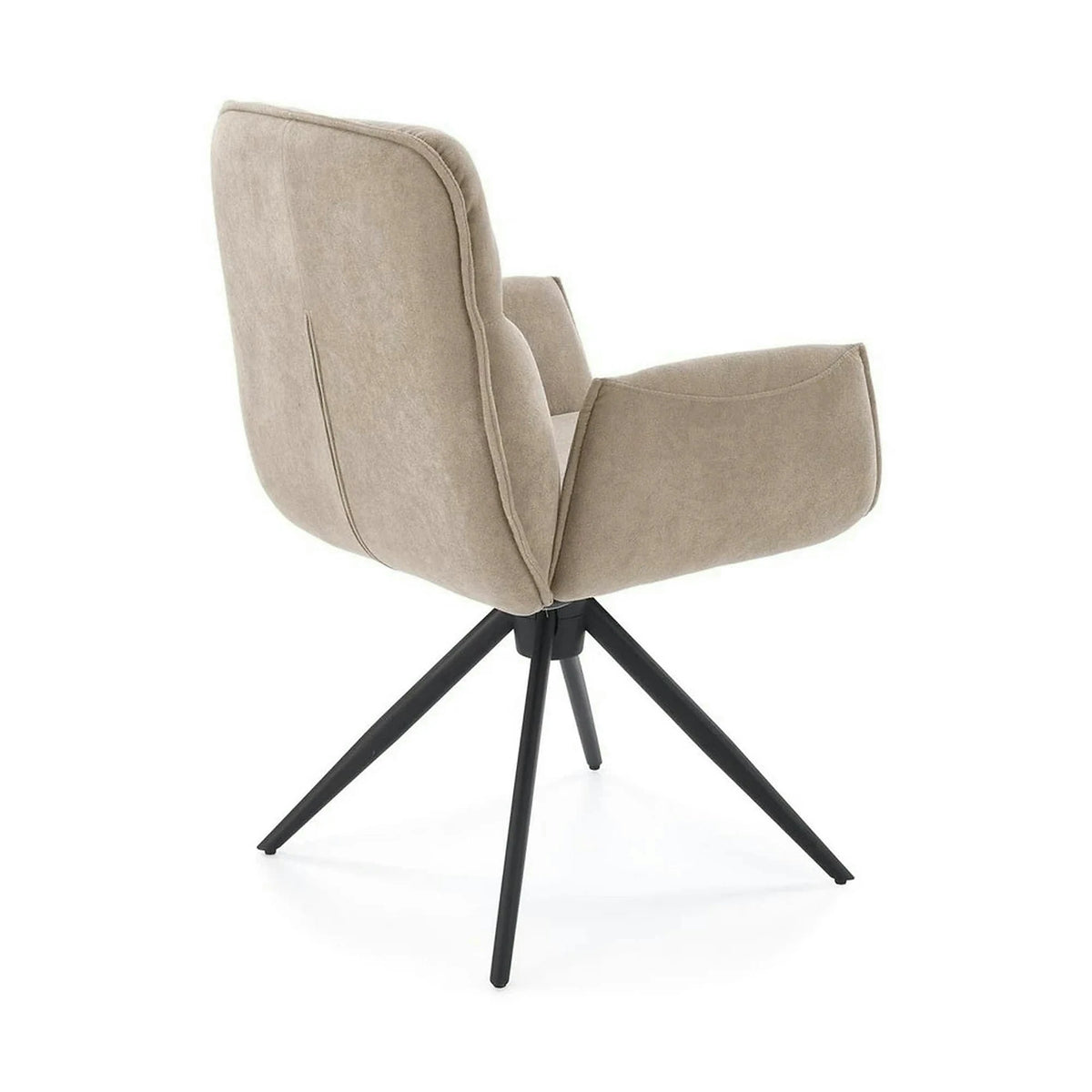 Scaun K574, bej inchis/negru, stofa catifelata/otel, 60x60x88 cm