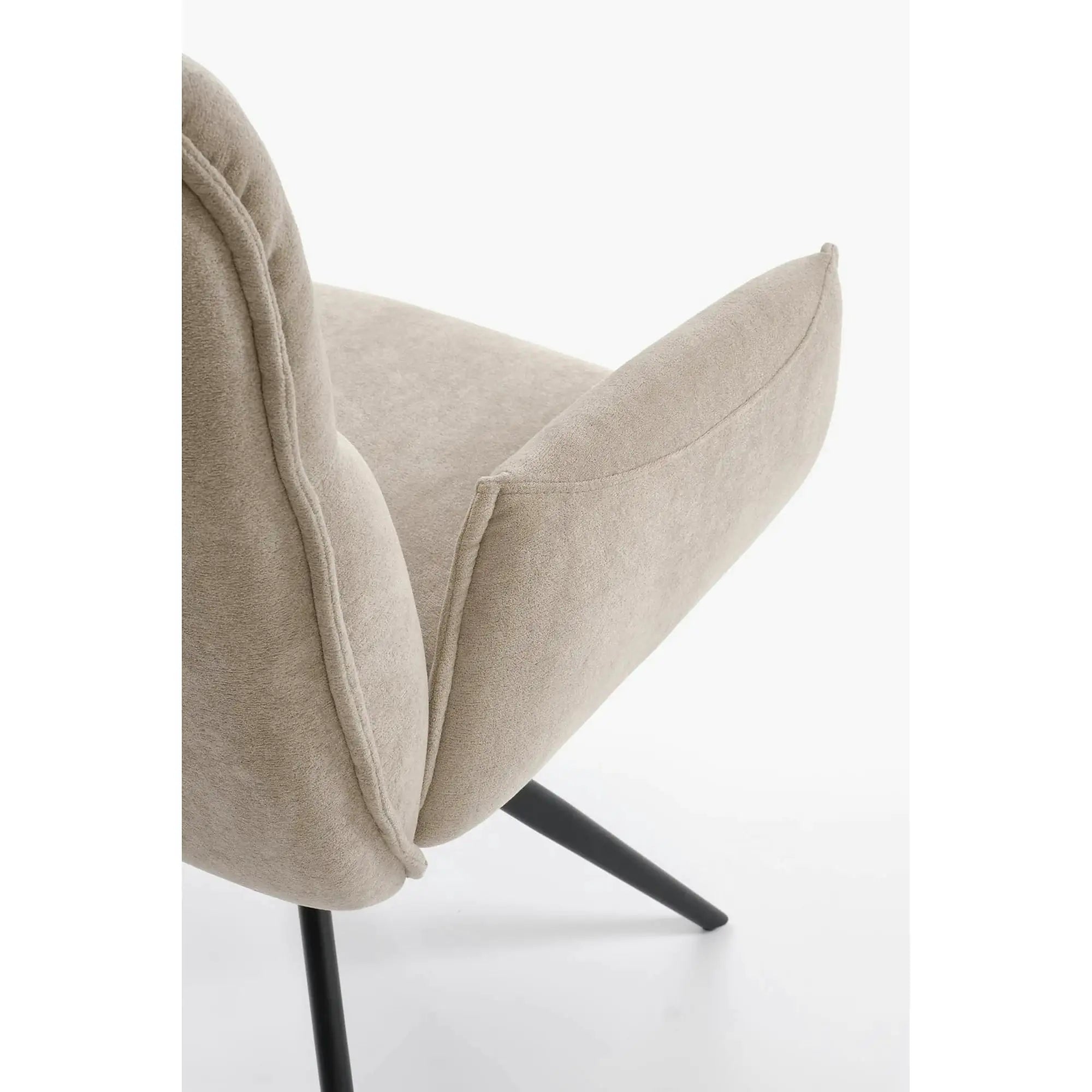 Scaun K574, bej inchis/negru, stofa catifelata/otel, 60x60x88 cm