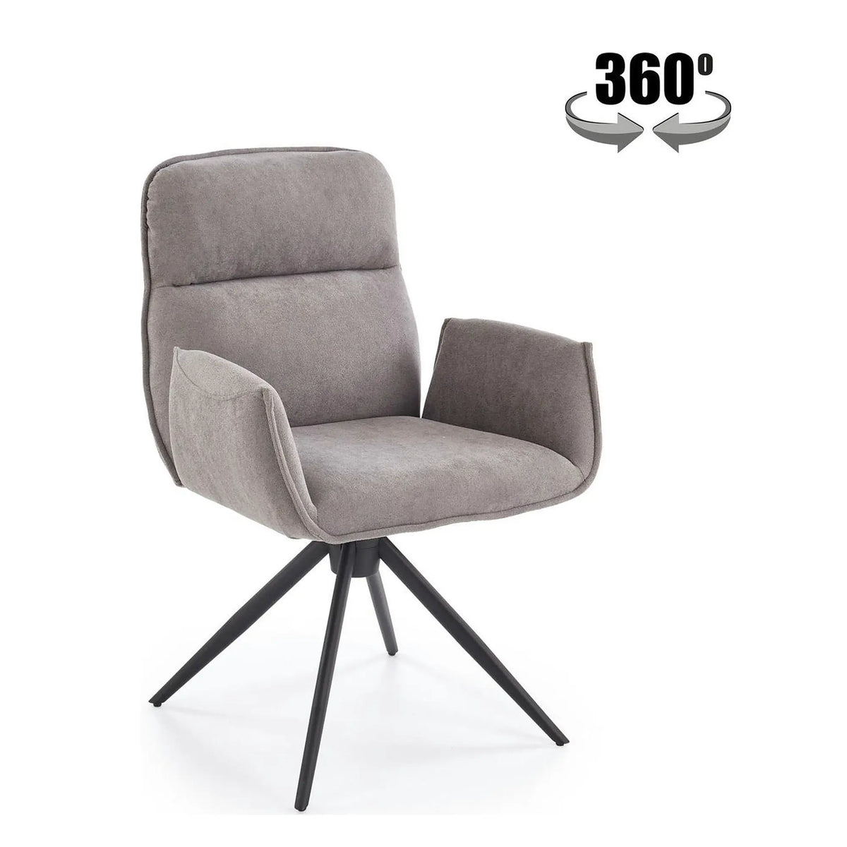 Scaun K574, gri/negru, stofa catifelata/otel, 60x60x88 cm