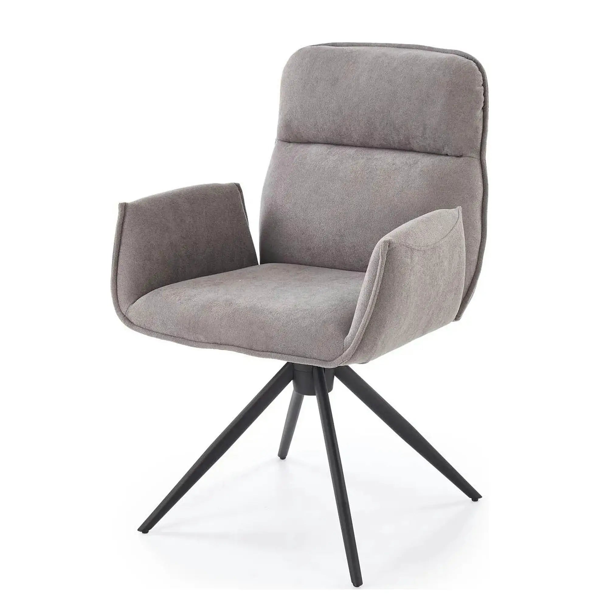 Scaun K574, gri/negru, stofa catifelata/otel, 60x60x88 cm