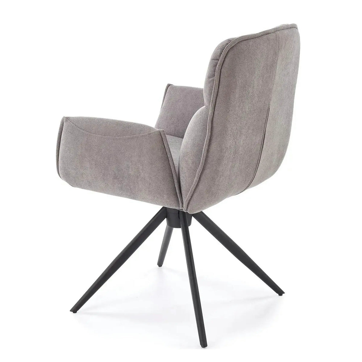Scaun K574, gri/negru, stofa catifelata/otel, 60x60x88 cm