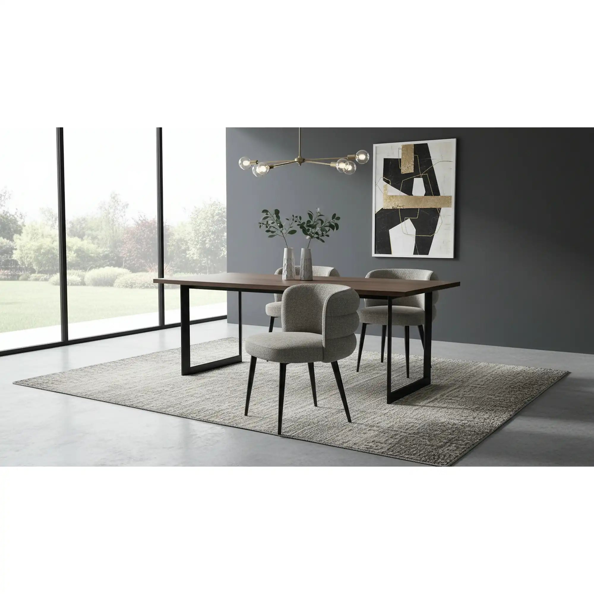 Scaun K575, gri - Cremona 96, stofa catifelata/otel, 62x64x79 cm