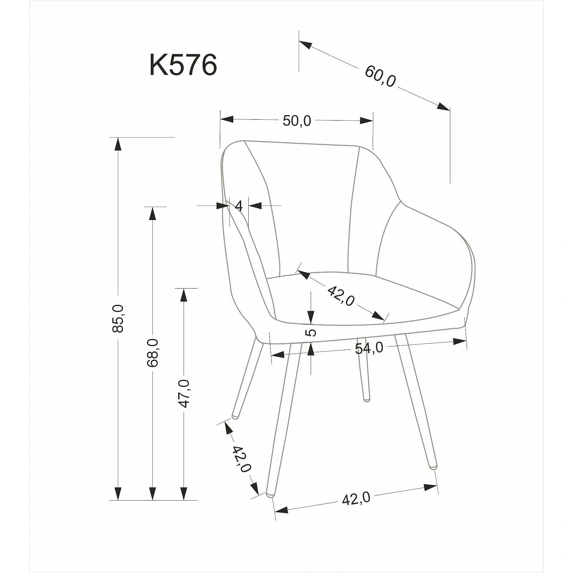 Scaun K576, bej/negru, stofa clasica/otel, 54x60x85 cm