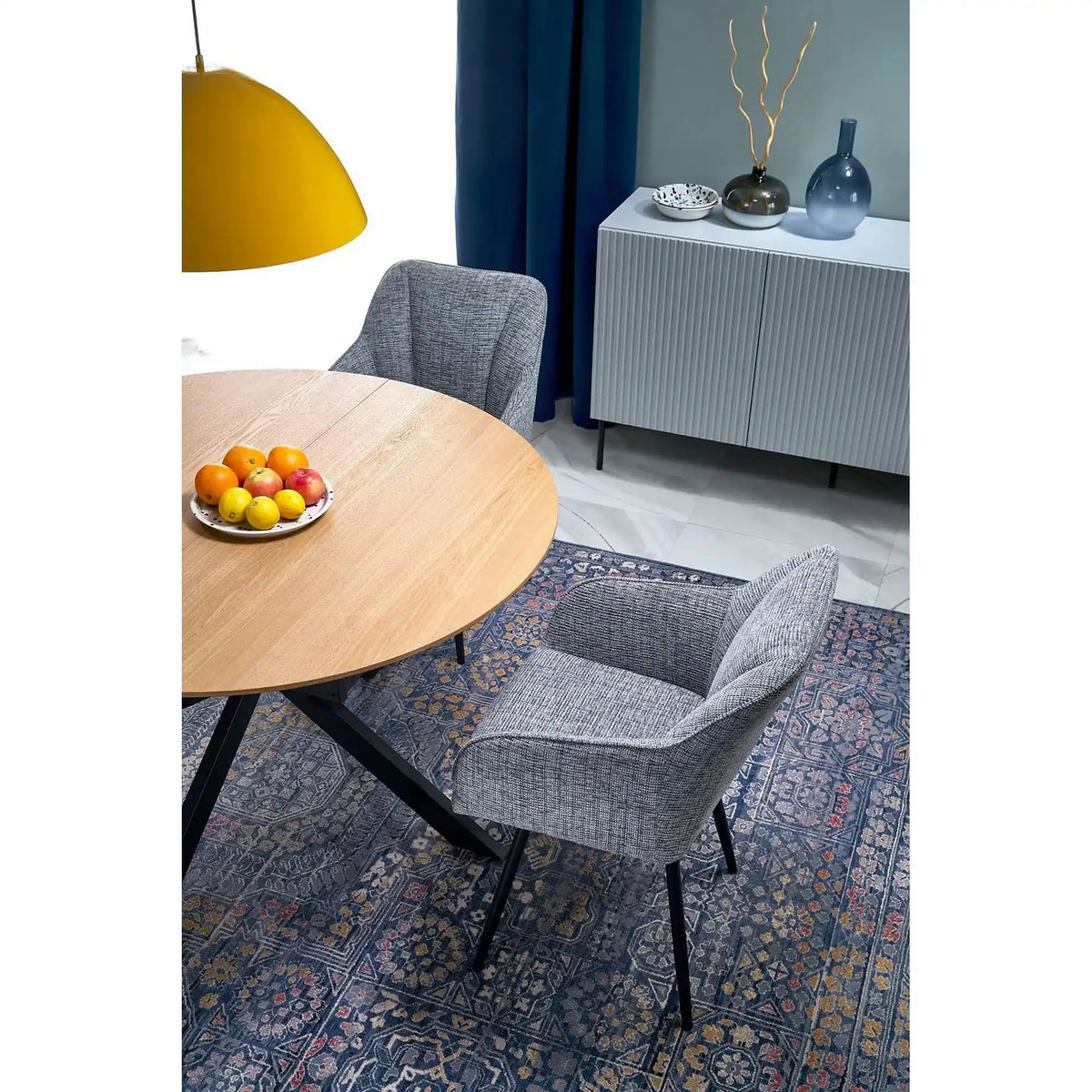 Scaun K576, gri/negru, stofa clasica/otel, 54x60x85 cm