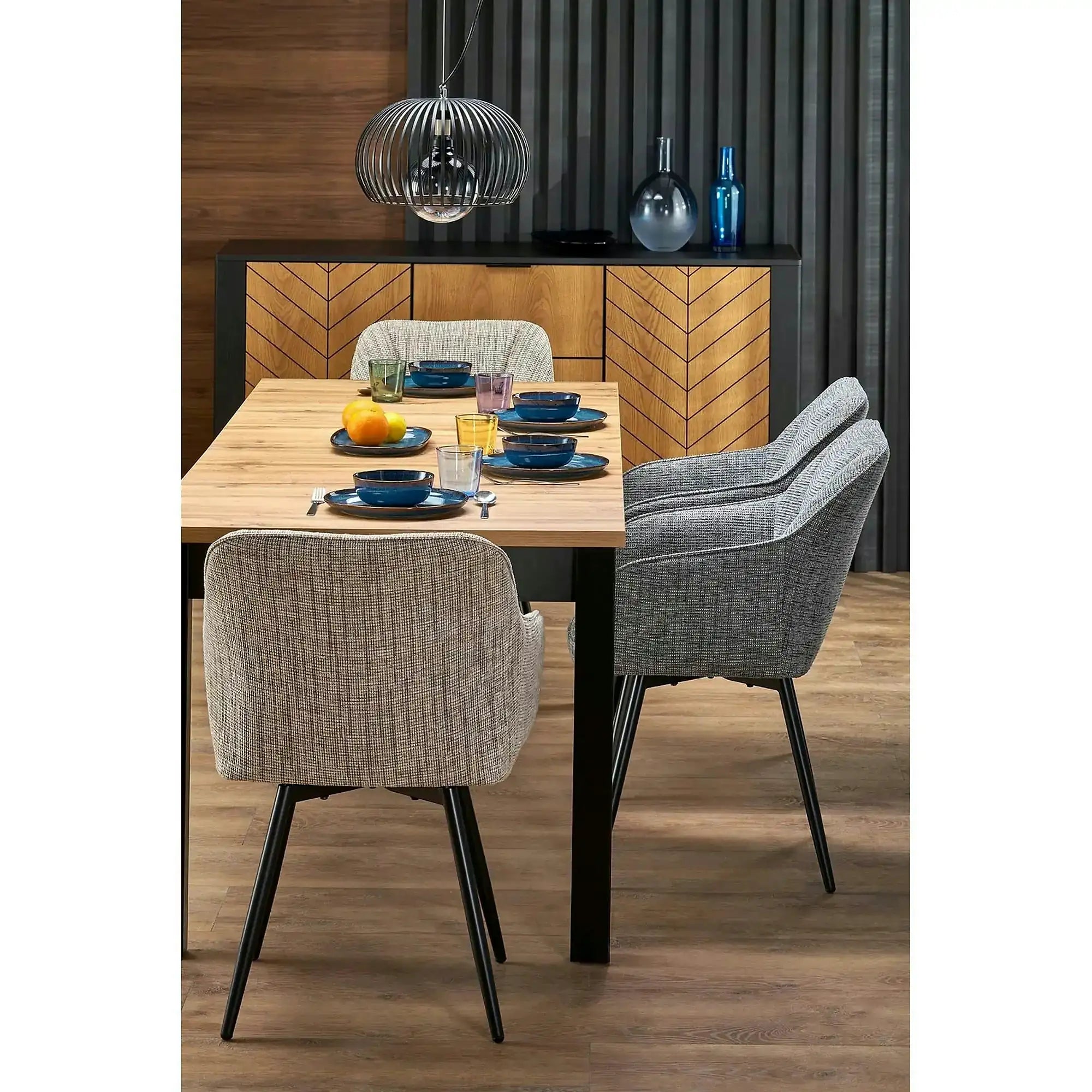 Scaun K576, gri/negru, stofa clasica/otel, 54x60x85 cm