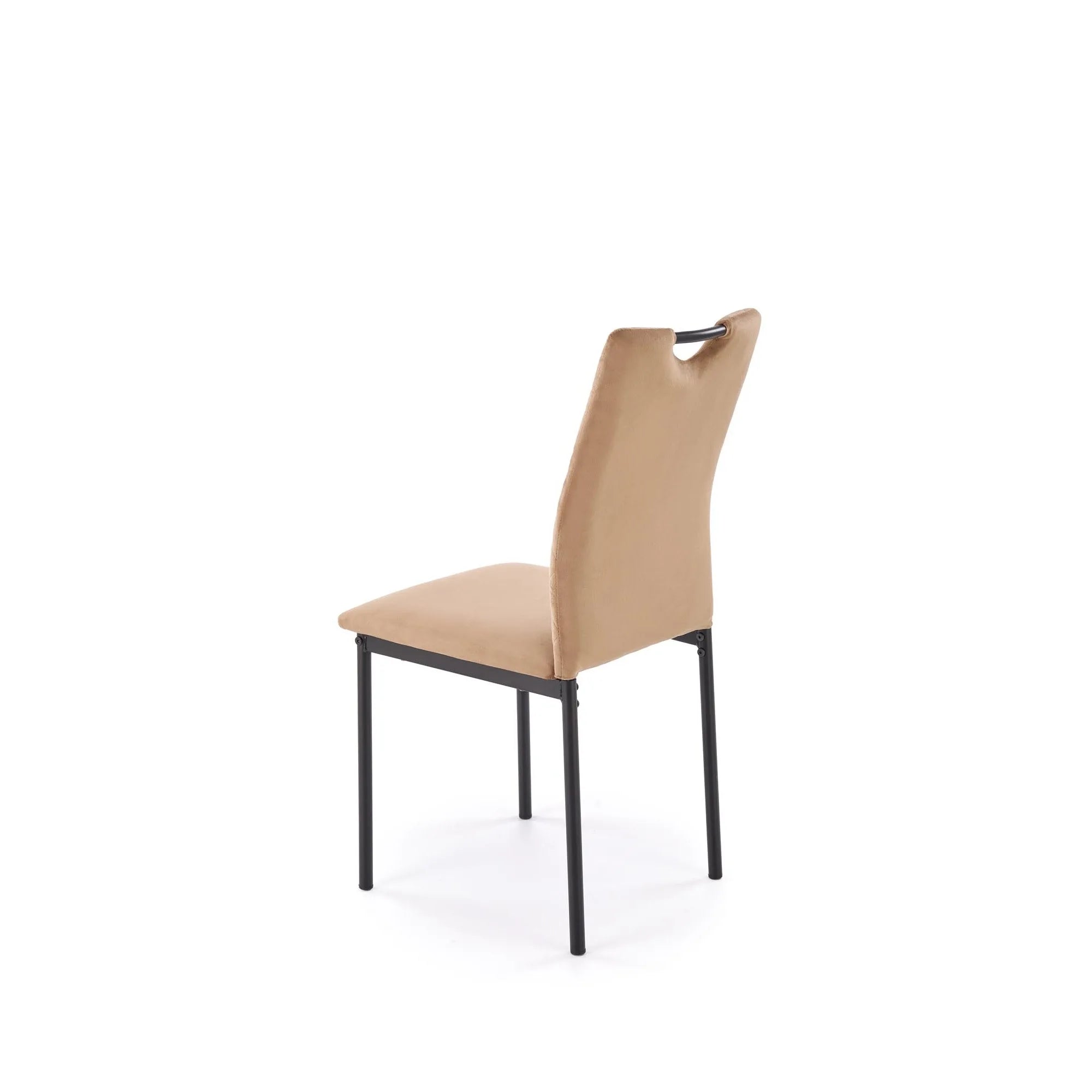 Scaun K577, bej - HLR 11, stofa catifelata/otel, 43x53x93 cm