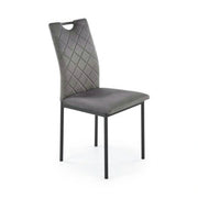 Scaun K577, gri - HLR 21, stofa catifelata/otel, 43x53x93 cm