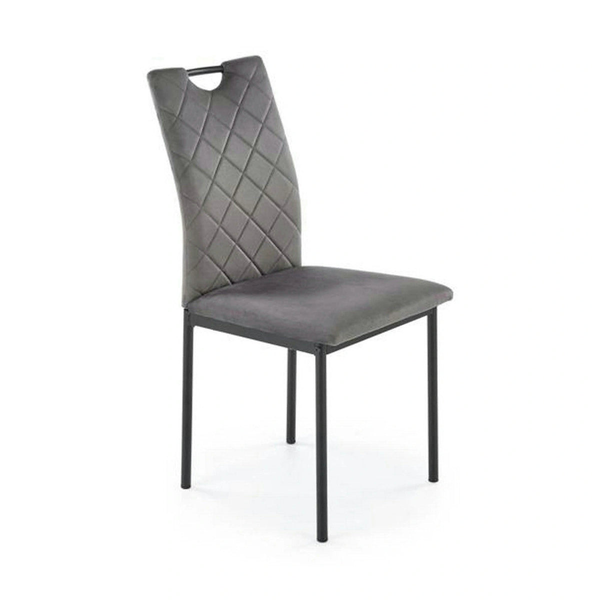 Scaun K577, gri - HLR 21, stofa catifelata/otel, 43x53x93 cm