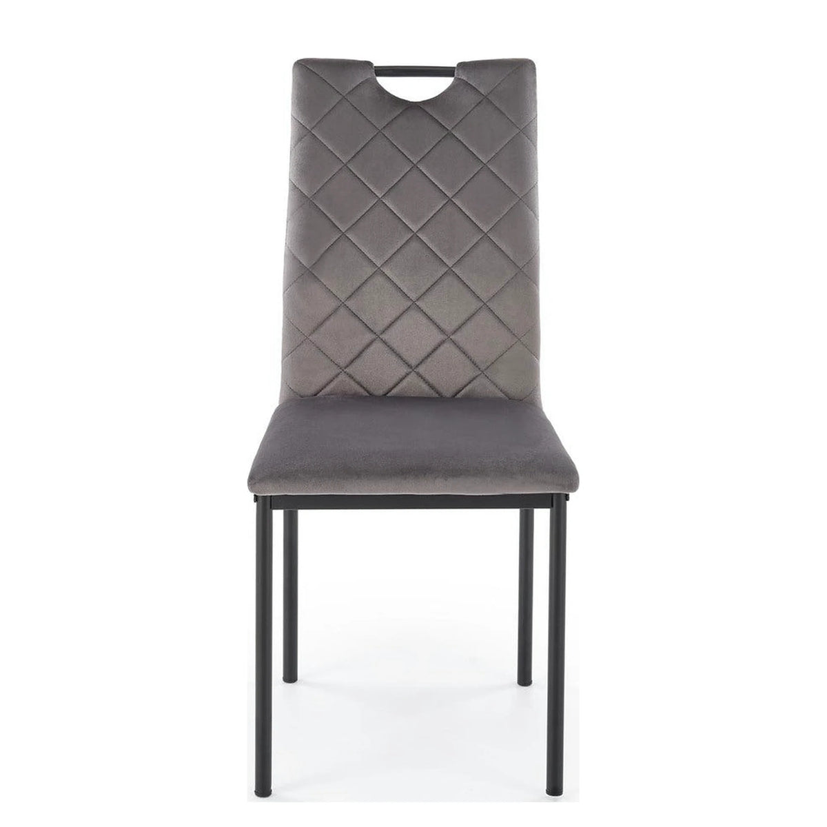 Scaun K577, gri - HLR 21, stofa catifelata/otel, 43x53x93 cm