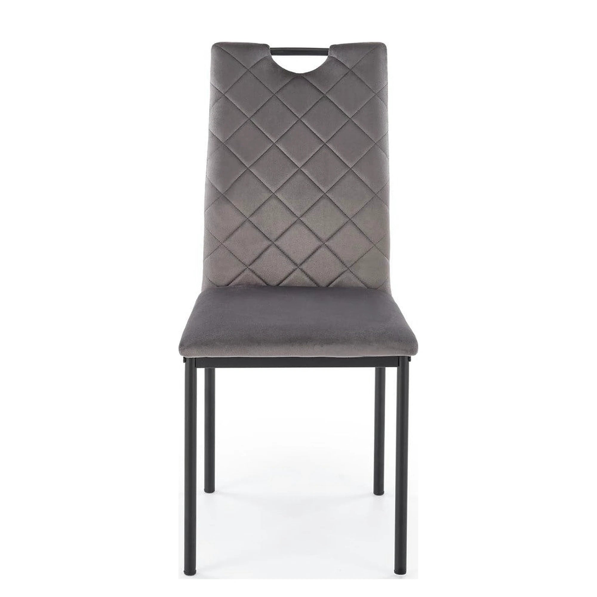 Scaun K577, gri - HLR 21, stofa catifelata/otel, 43x53x93 cm