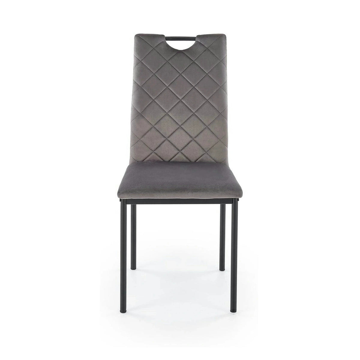 Scaun K577, gri - HLR 21, stofa catifelata/otel, 43x53x93 cm