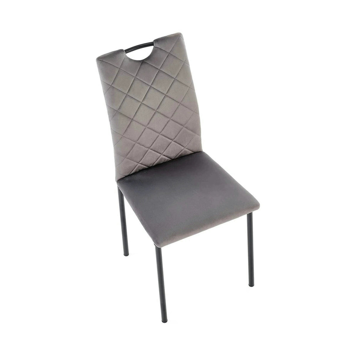 Scaun K577, gri - HLR 21, stofa catifelata/otel, 43x53x93 cm