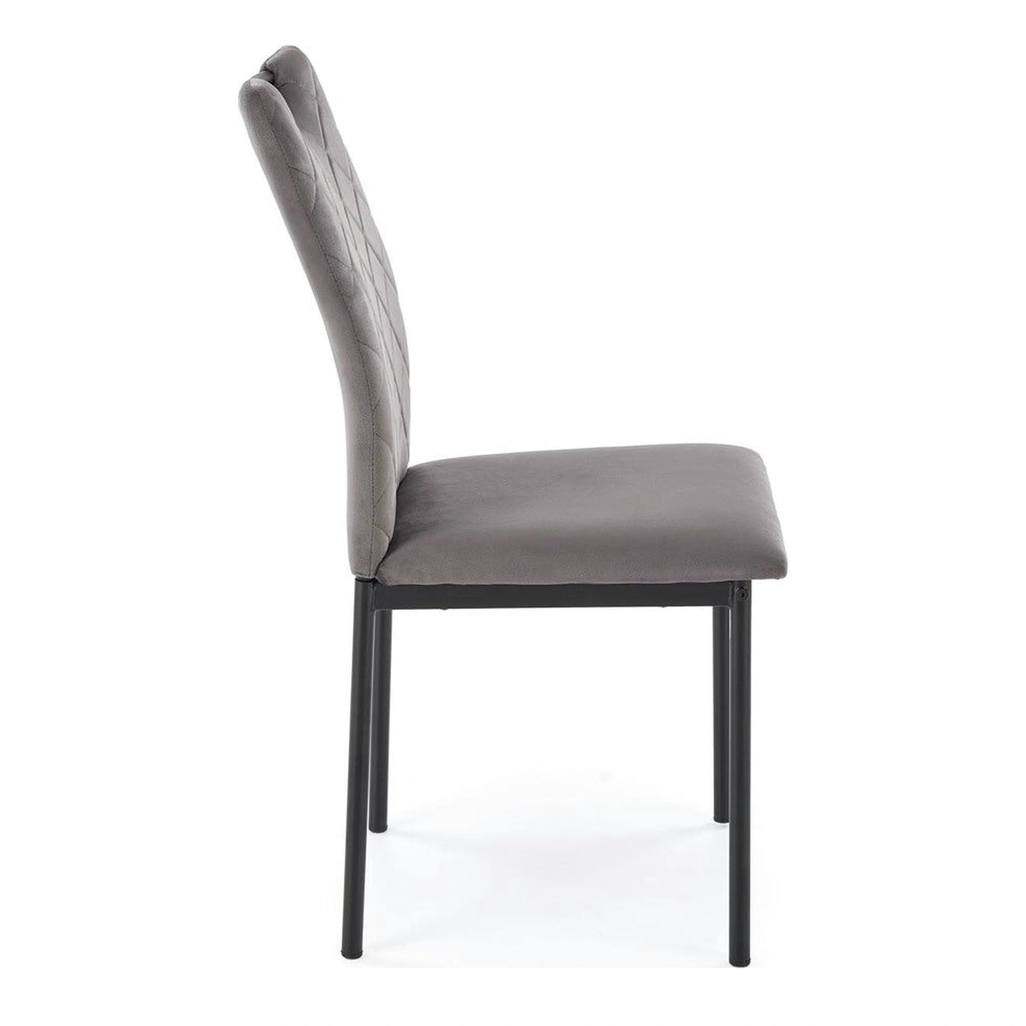 Scaun K577, gri - HLR 21, stofa catifelata/otel, 43x53x93 cm