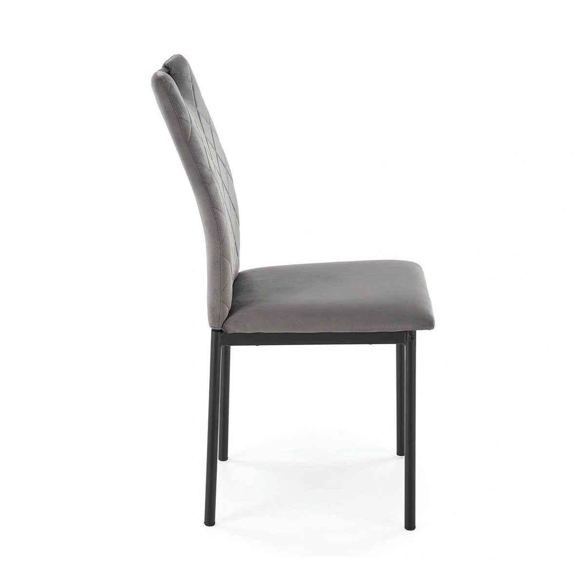 Scaun K577, gri - HLR 21, stofa catifelata/otel, 43x53x93 cm