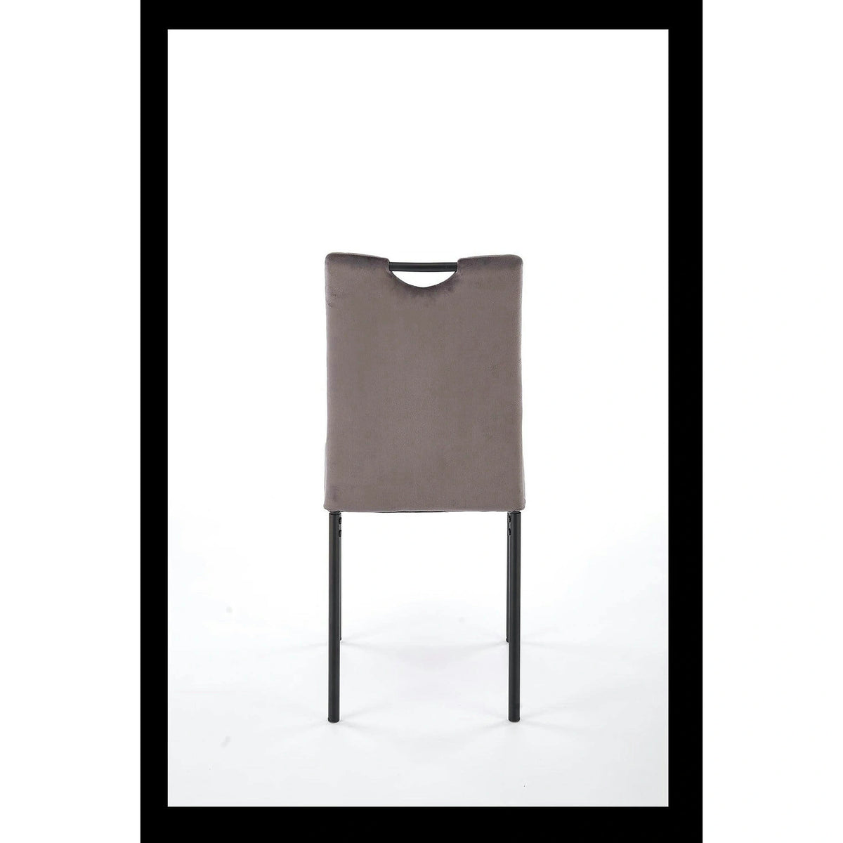 Scaun K577, gri - HLR 21, stofa catifelata/otel, 43x53x93 cm