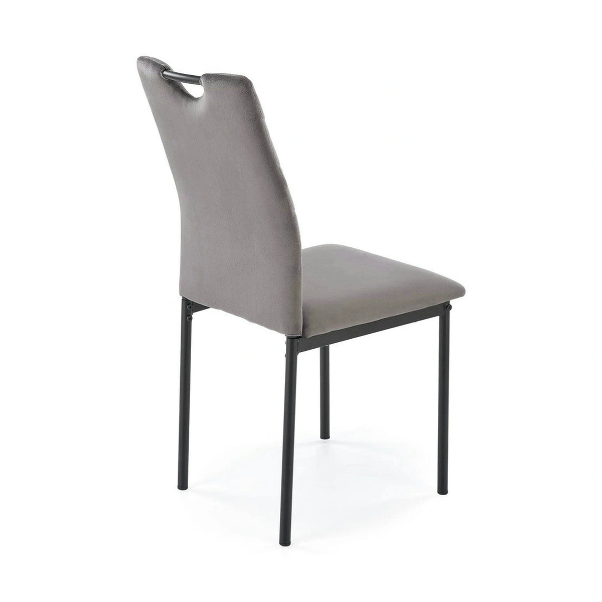 Scaun K577, gri - HLR 21, stofa catifelata/otel, 43x53x93 cm