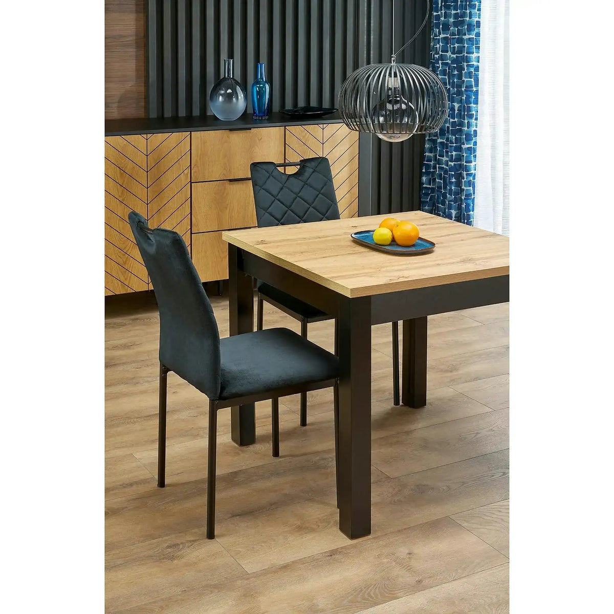 Scaun K577, negru - HLR 66, stofa catifelata/otel, 43x53x93 cm