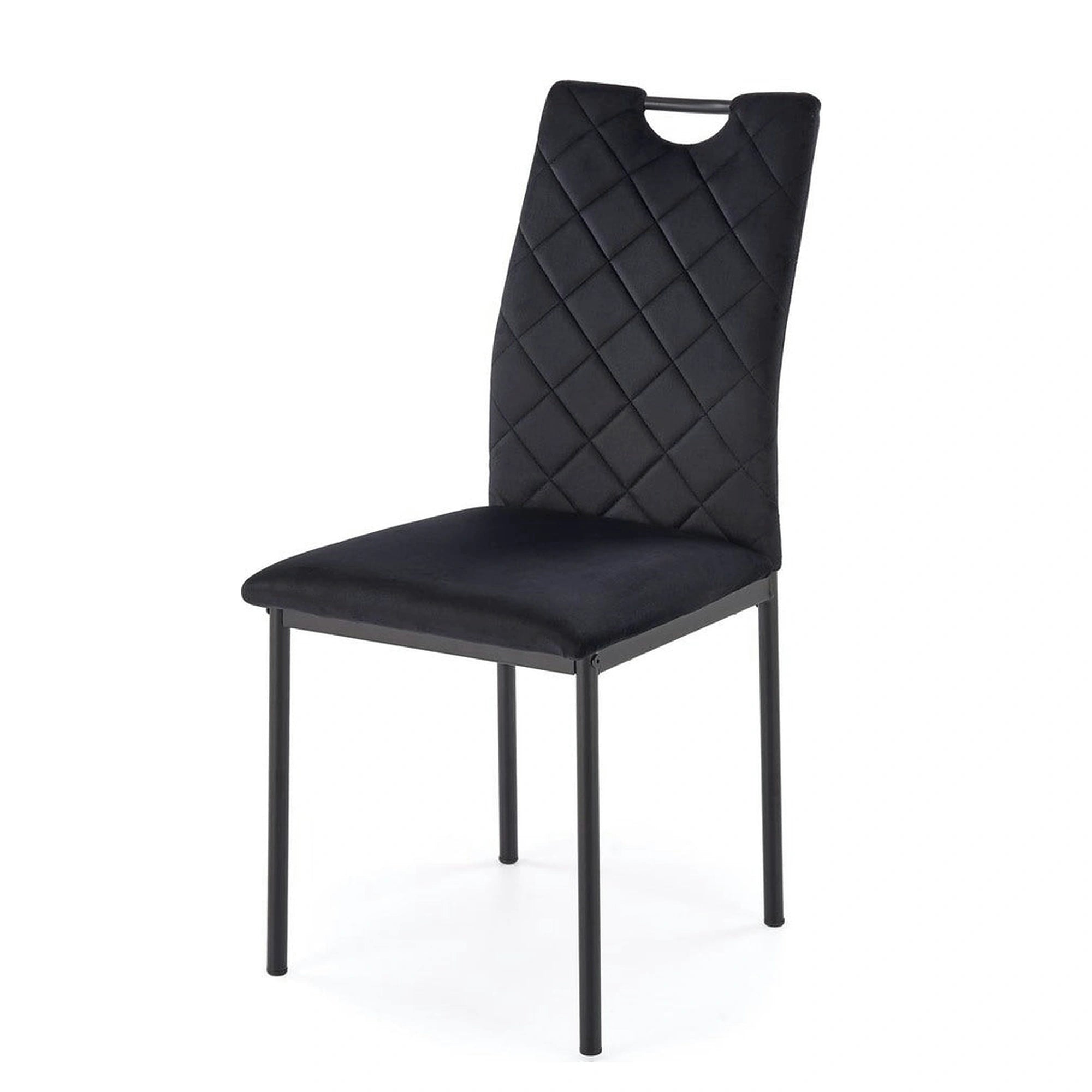 Scaun K577, negru - HLR 66, stofa catifelata/otel, 43x53x93 cm
