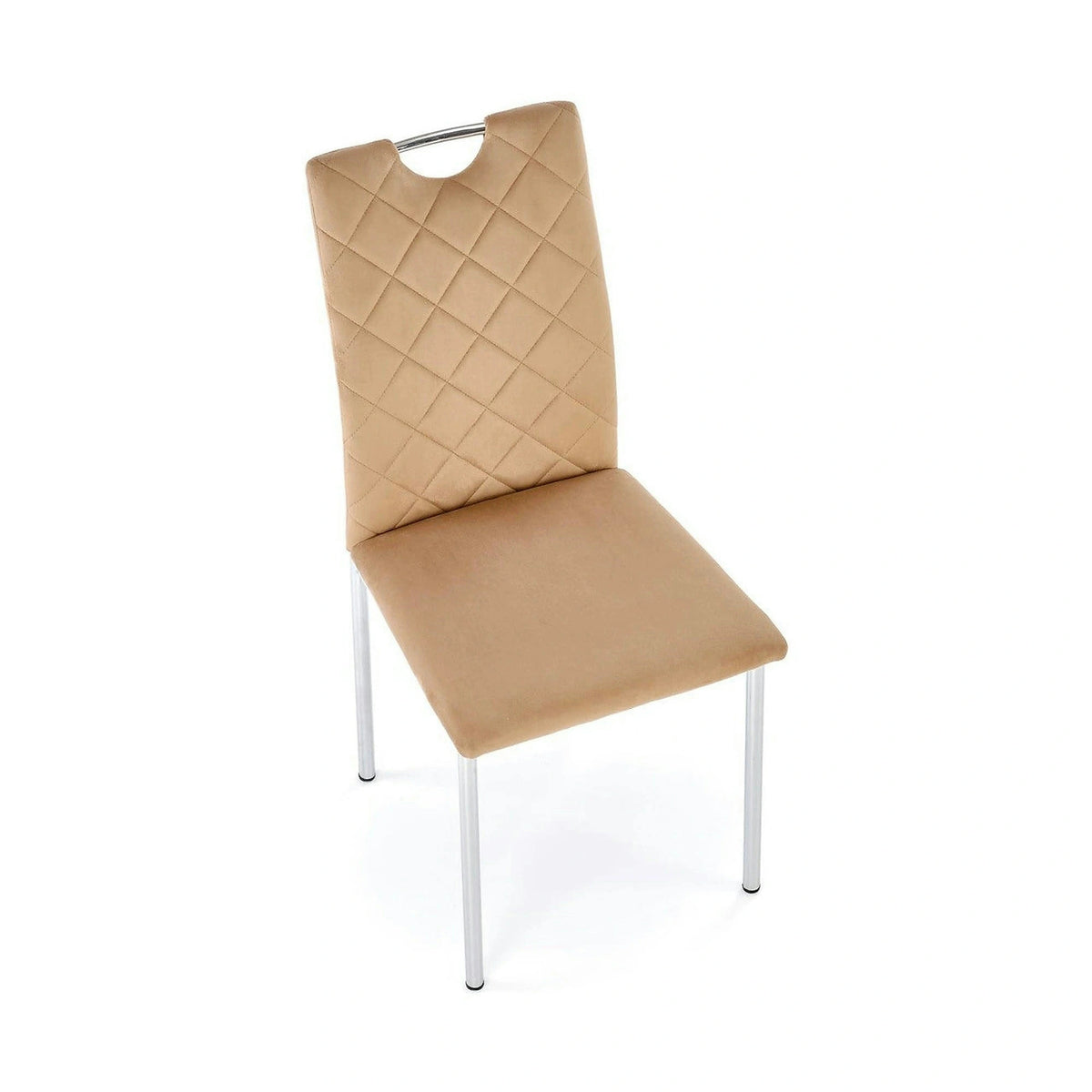 Scaun K578, bej - HLR 11/argintiu, stofa catifelata/otel, 43x53x93 cm