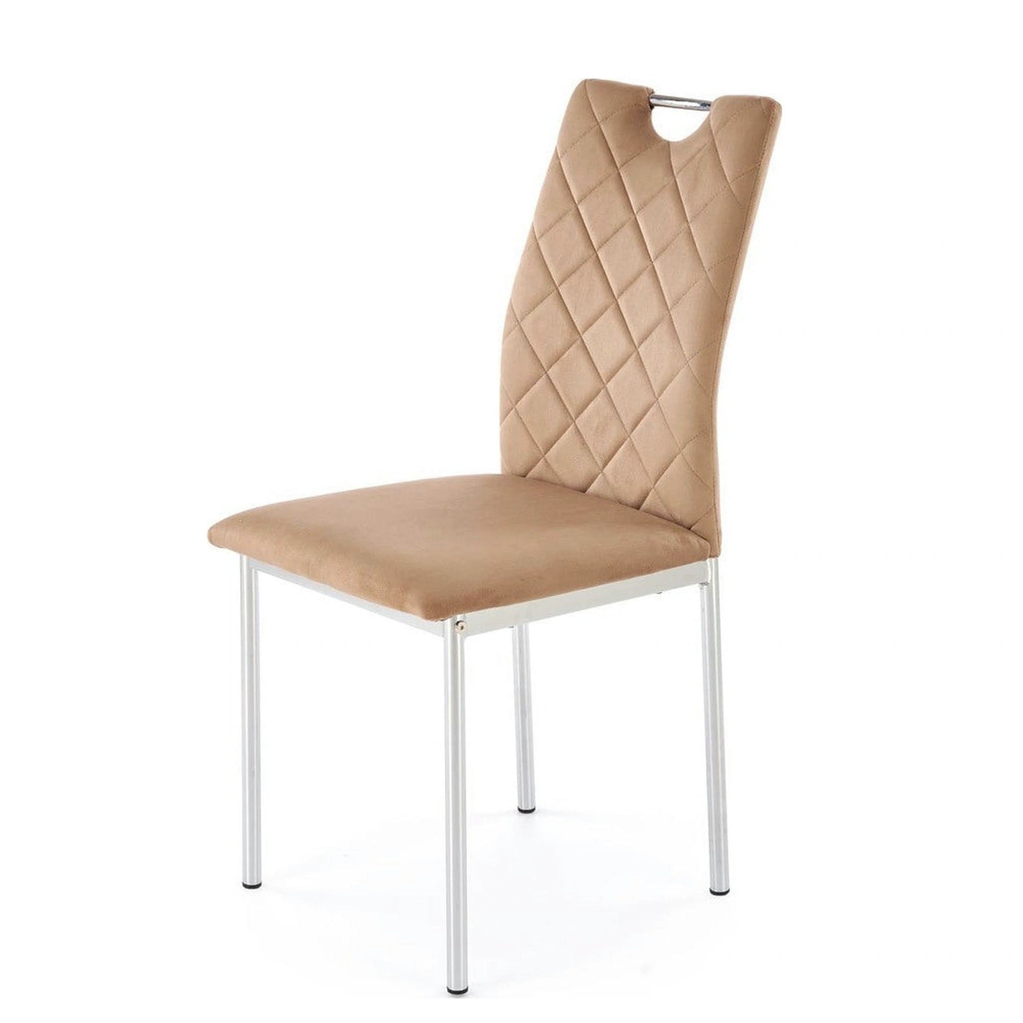 Scaun K578, bej - HLR 11/argintiu, stofa catifelata/otel, 43x53x93 cm
