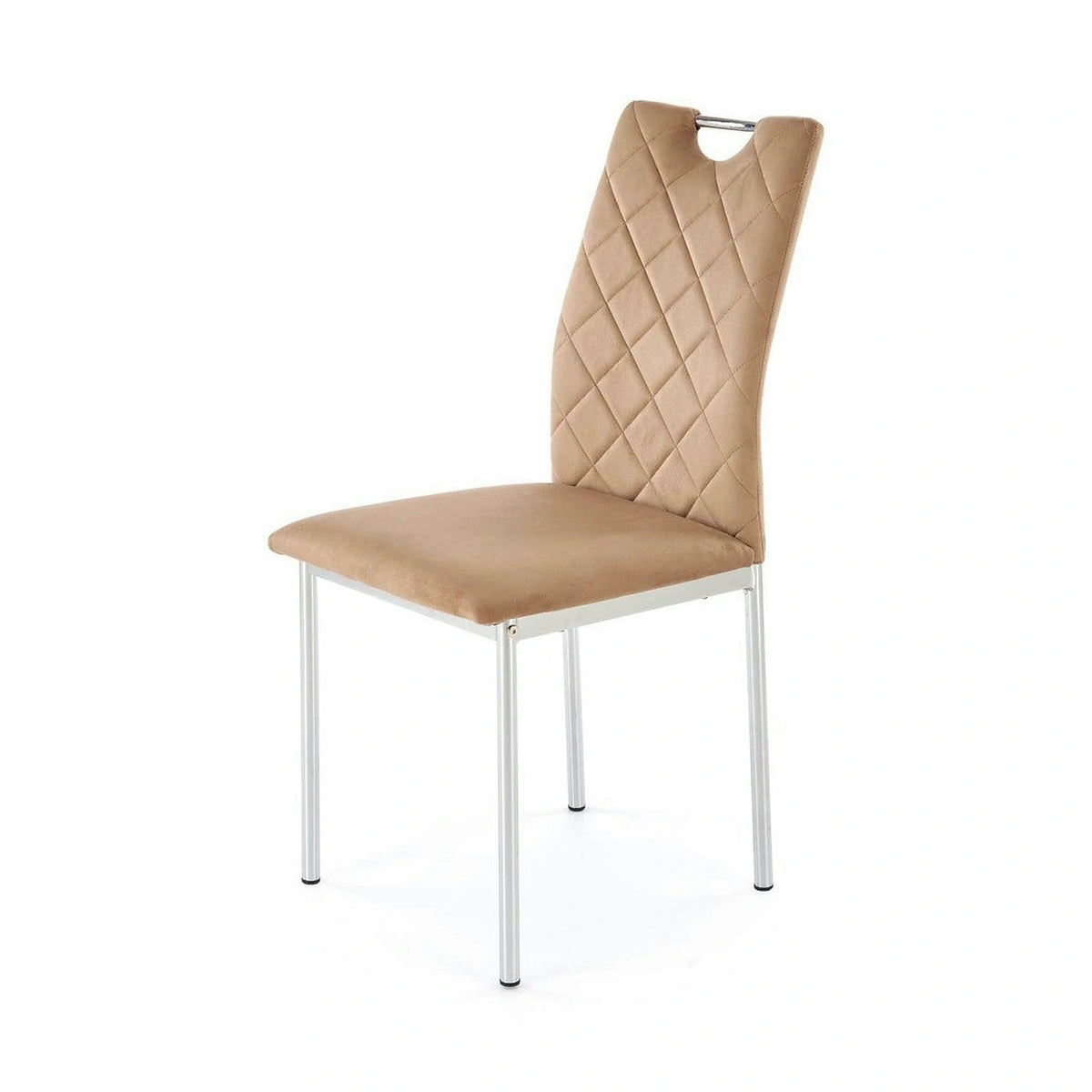 Scaun K578, bej - HLR 11/argintiu, stofa catifelata/otel, 43x53x93 cm