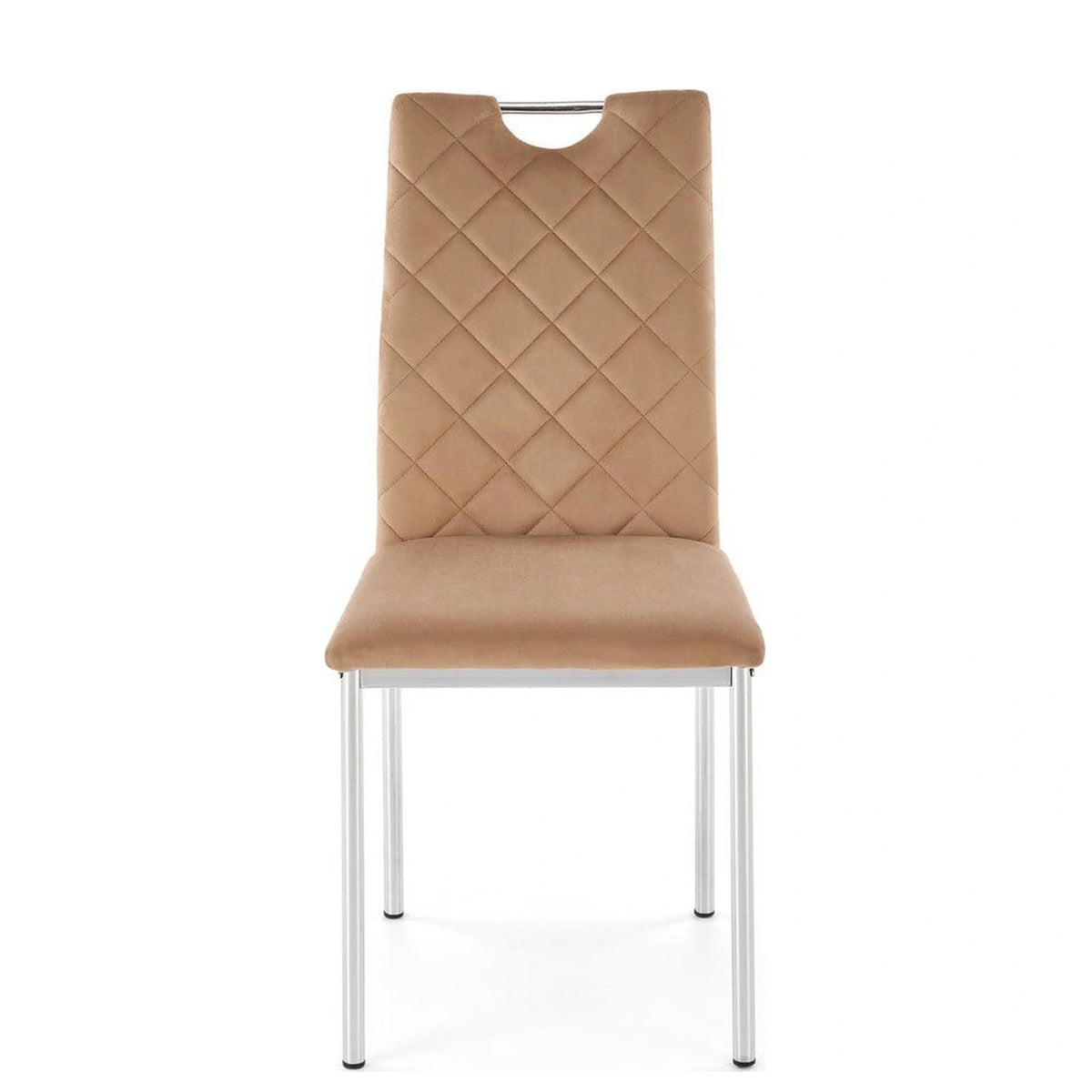 Scaun K578, bej - HLR 11/argintiu, stofa catifelata/otel, 43x53x93 cm