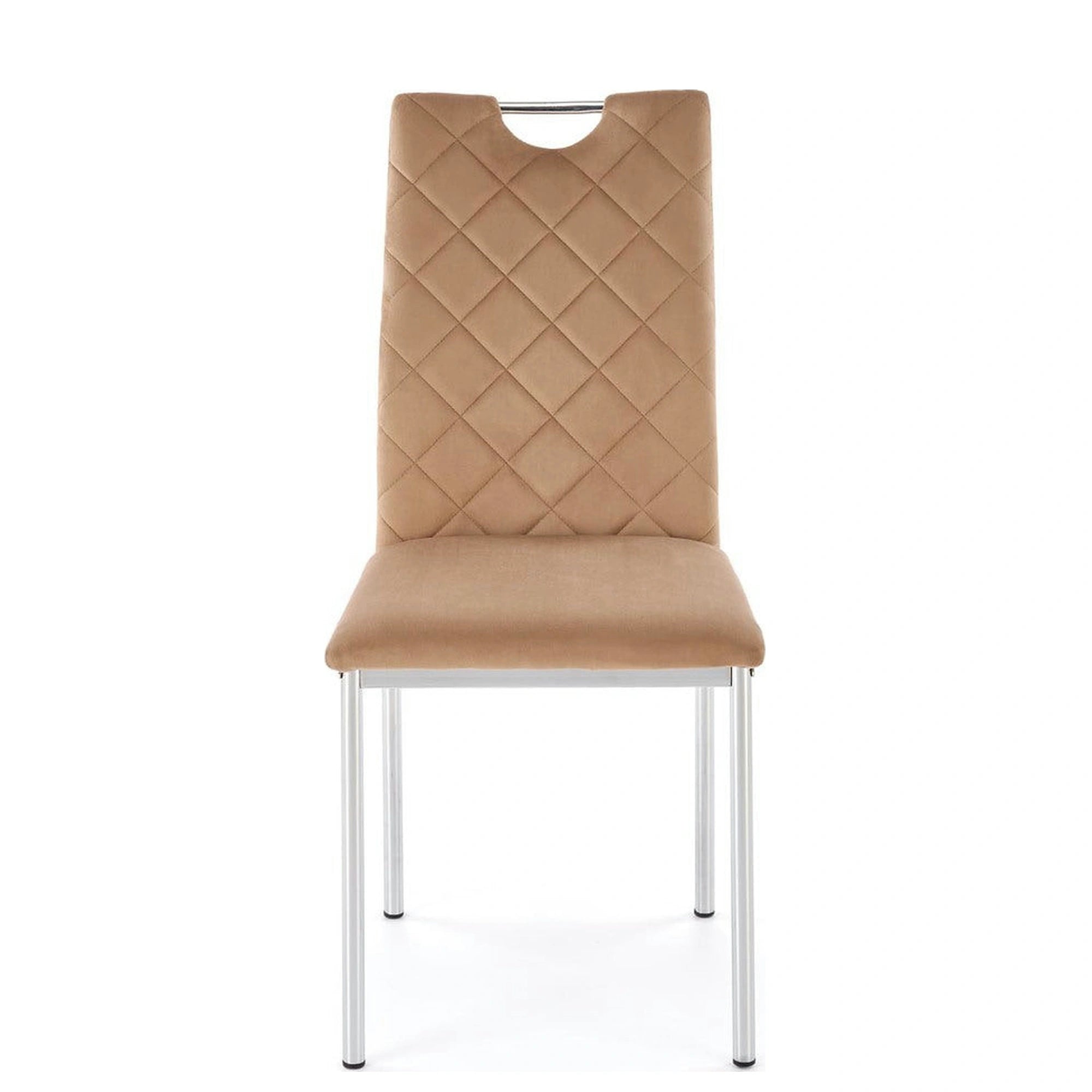 Scaun K578, bej - HLR 11/argintiu, stofa catifelata/otel, 43x53x93 cm