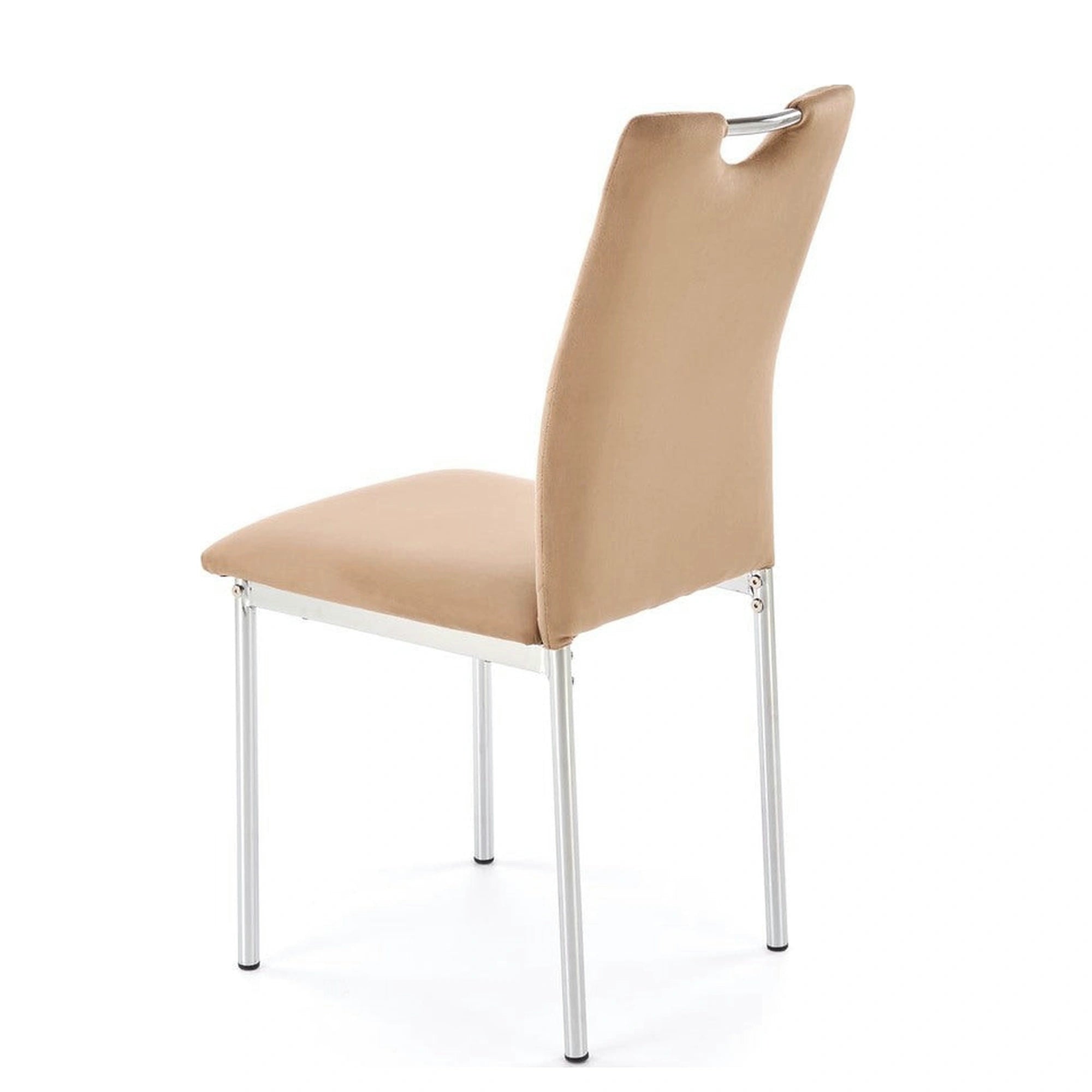 Scaun K578, bej - HLR 11/argintiu, stofa catifelata/otel, 43x53x93 cm