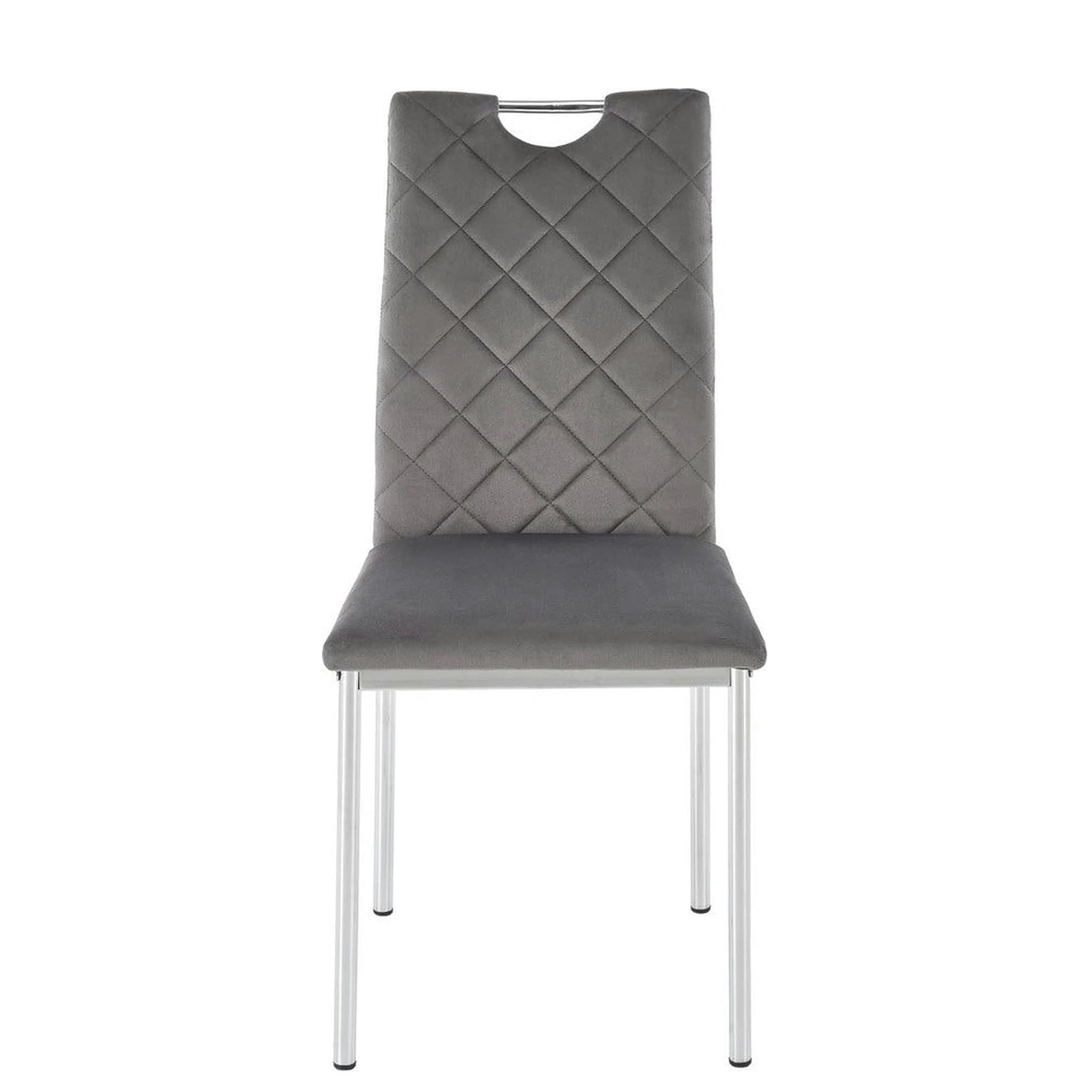 Scaun K578, gri - HLR 21/argintiu, stofa catifelata/otel, 43x53x93 cm