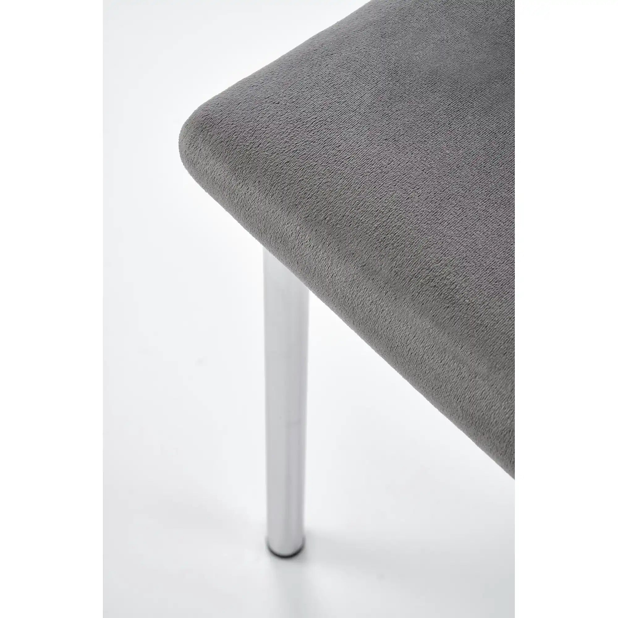 Scaun K578, gri - HLR 21/argintiu, stofa catifelata/otel, 43x53x93 cm