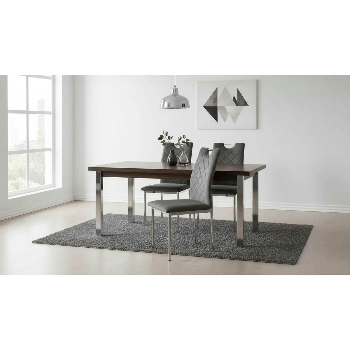 Scaun K578, gri - HLR 21/argintiu, stofa catifelata/otel, 43x53x93 cm
