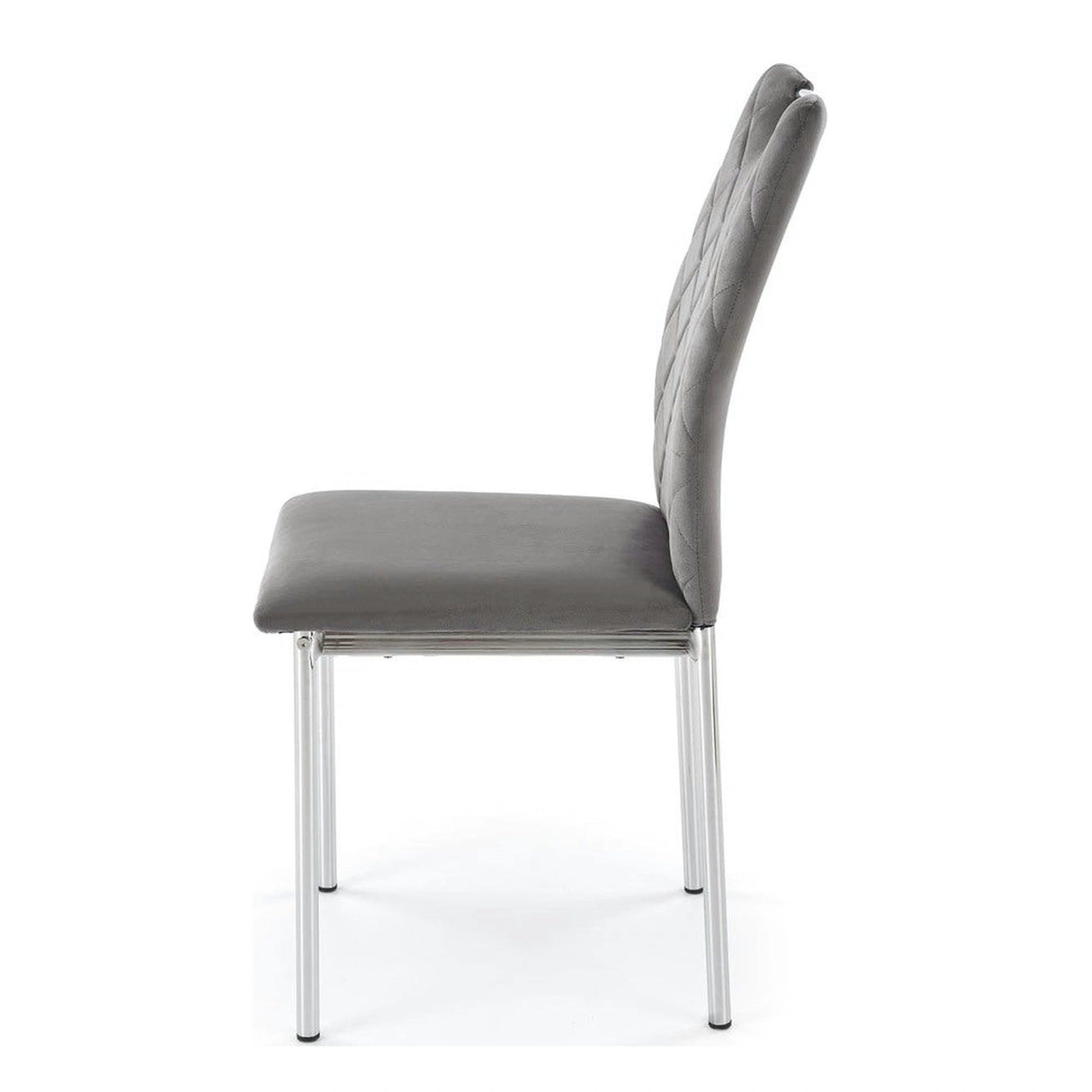 Scaun K578, gri - HLR 21/argintiu, stofa catifelata/otel, 43x53x93 cm