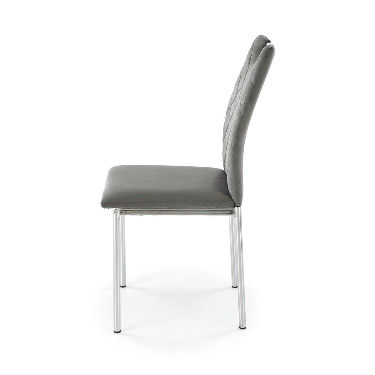 Scaun K578, gri - HLR 21/argintiu, stofa catifelata/otel, 43x53x93 cm
