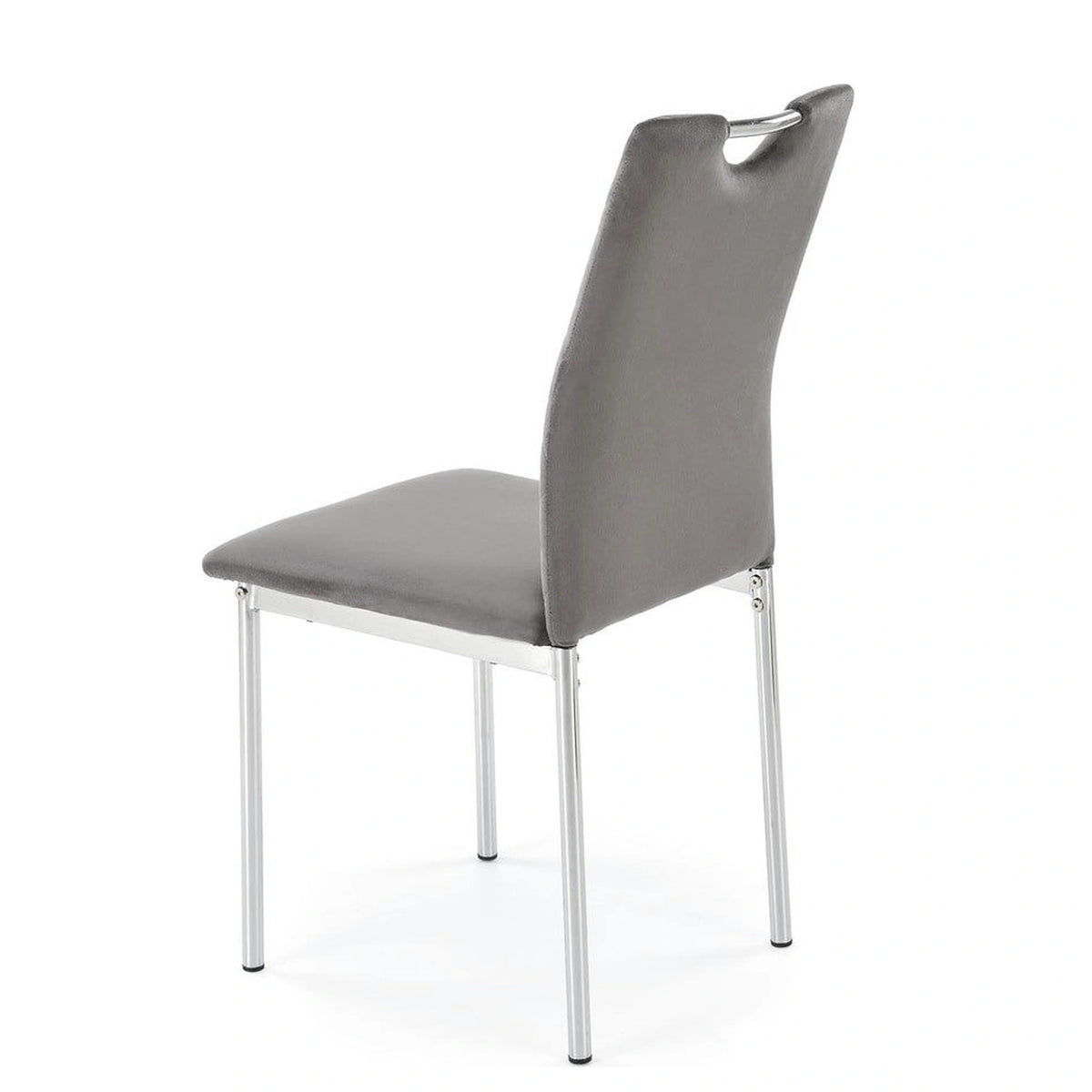 Scaun K578, gri - HLR 21/argintiu, stofa catifelata/otel, 43x53x93 cm
