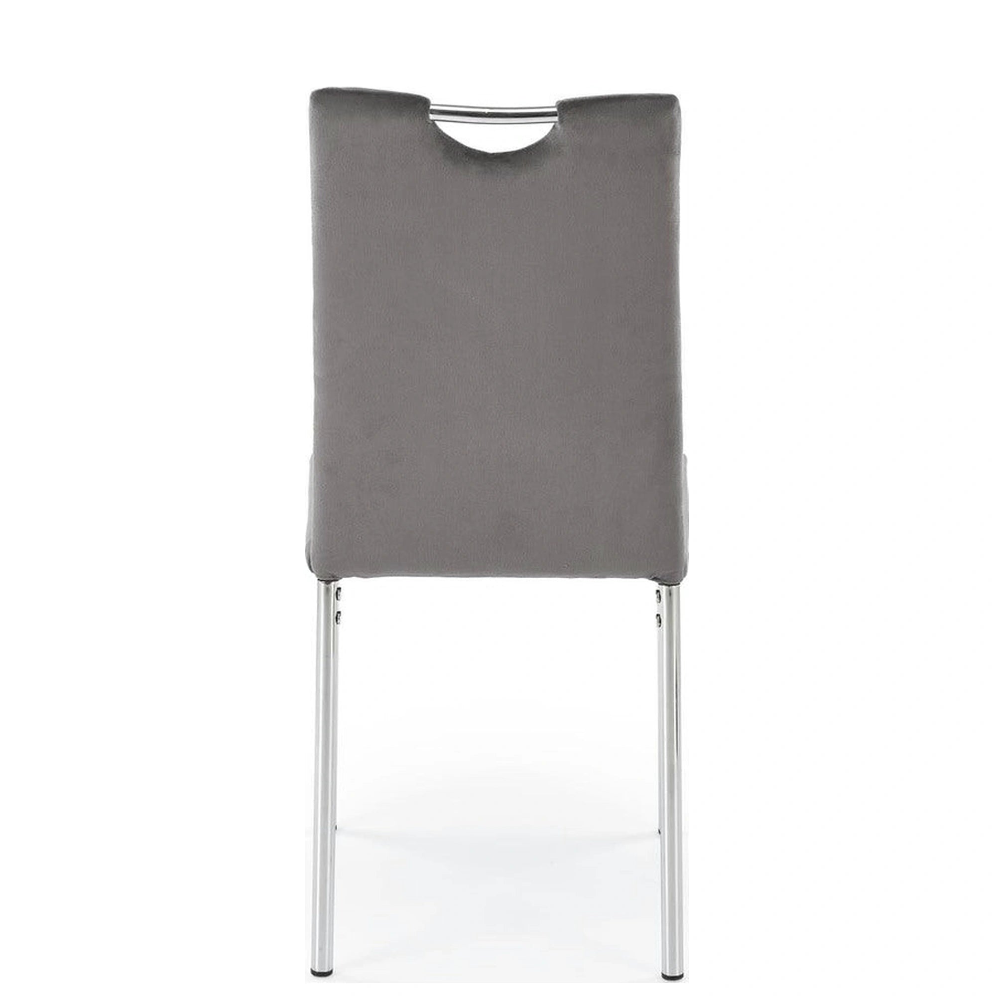 Scaun K578, gri - HLR 21/argintiu, stofa catifelata/otel, 43x53x93 cm