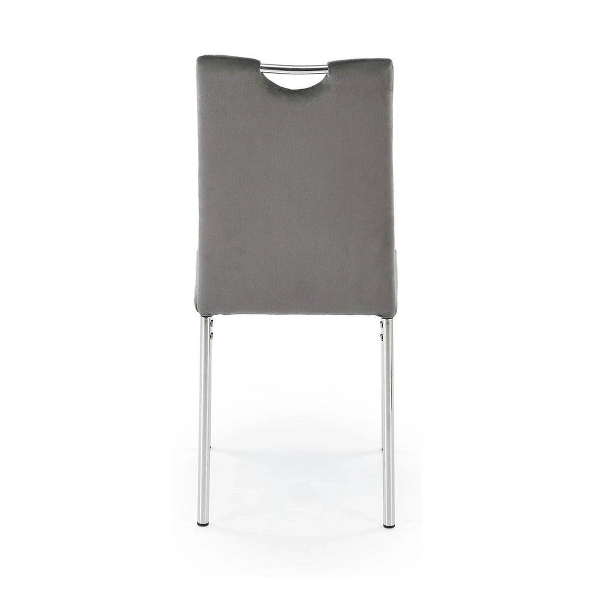 Scaun K578, gri - HLR 21/argintiu, stofa catifelata/otel, 43x53x93 cm