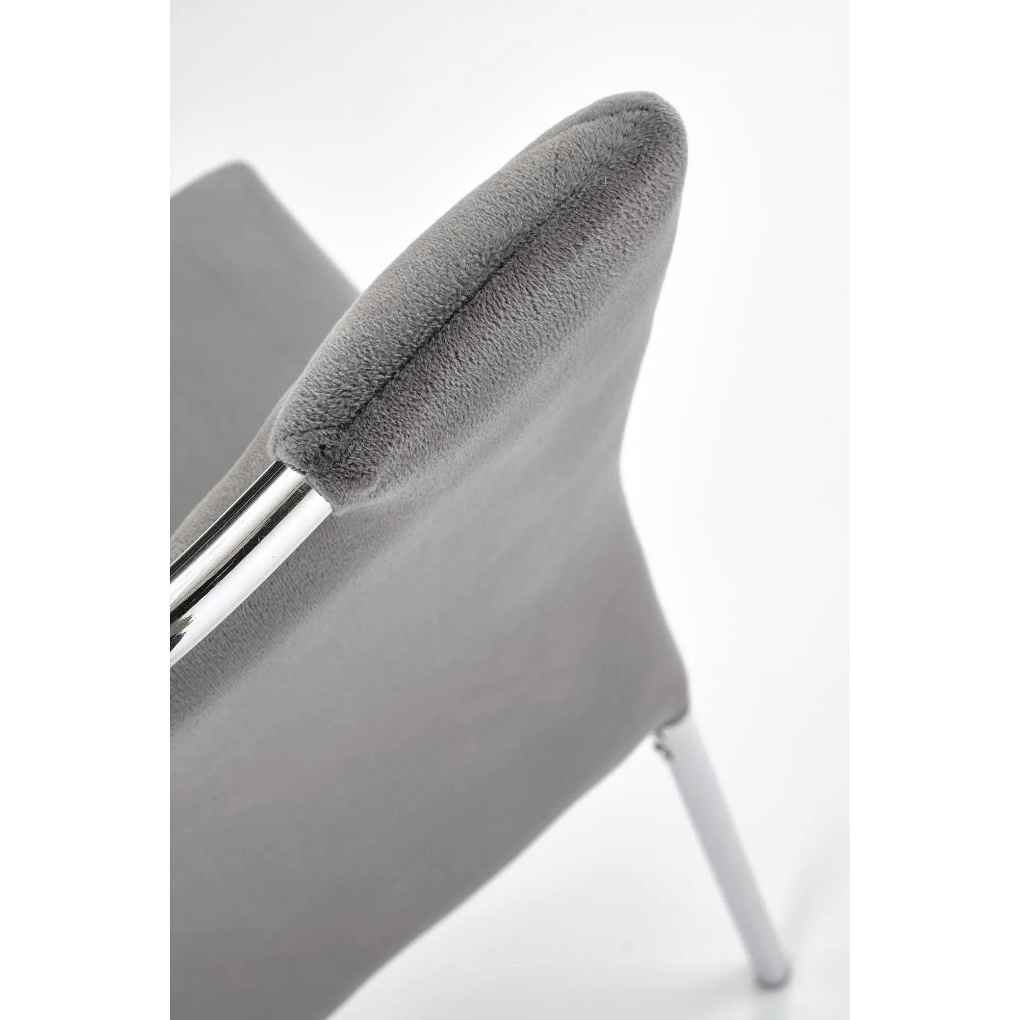 Scaun K578, gri - HLR 21/argintiu, stofa catifelata/otel, 43x53x93 cm