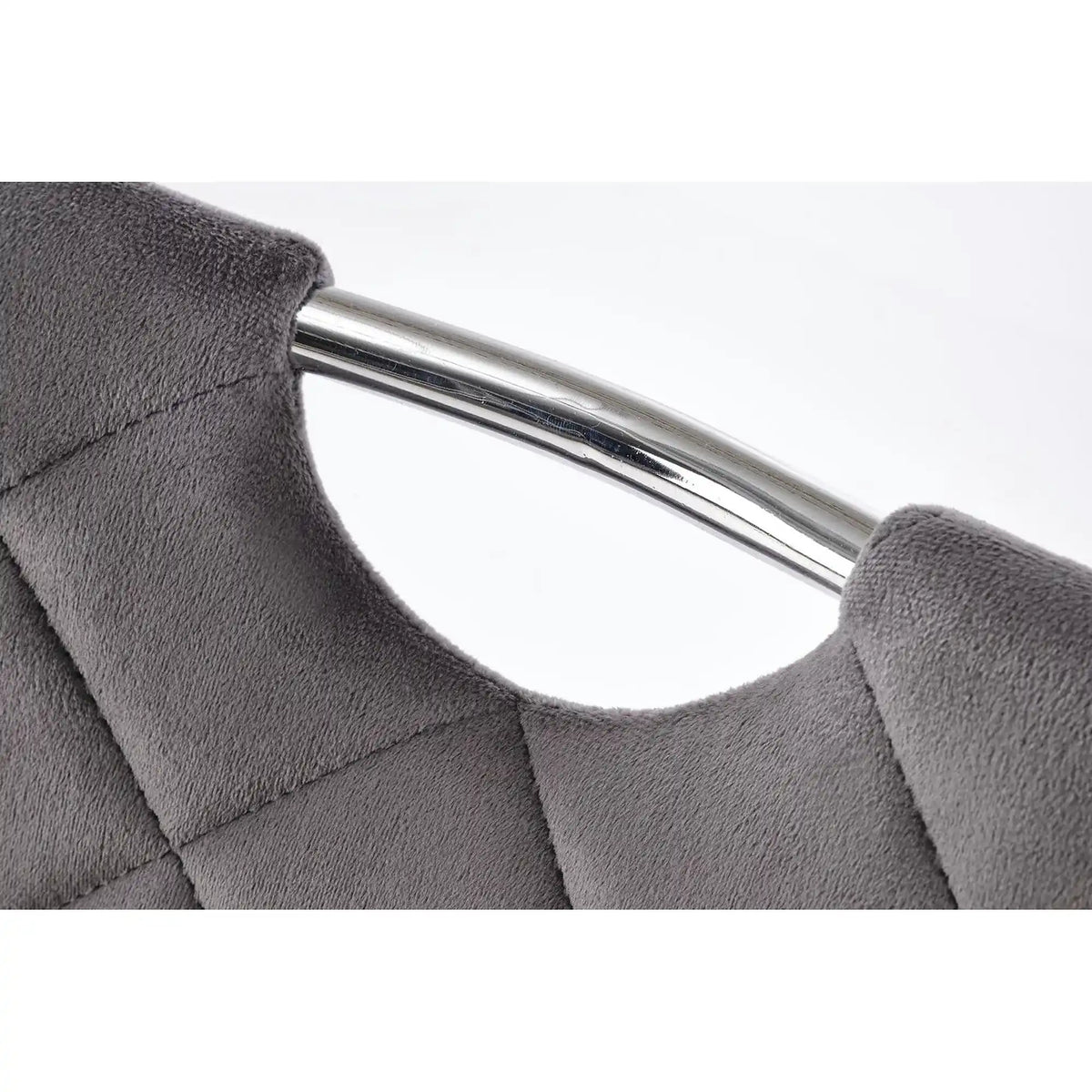 Scaun K578, gri - HLR 21/argintiu, stofa catifelata/otel, 43x53x93 cm