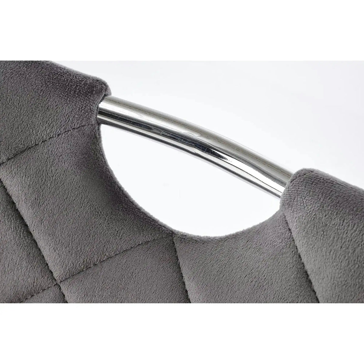 Scaun K578, gri - HLR 21/argintiu, stofa catifelata/otel, 43x53x93 cm