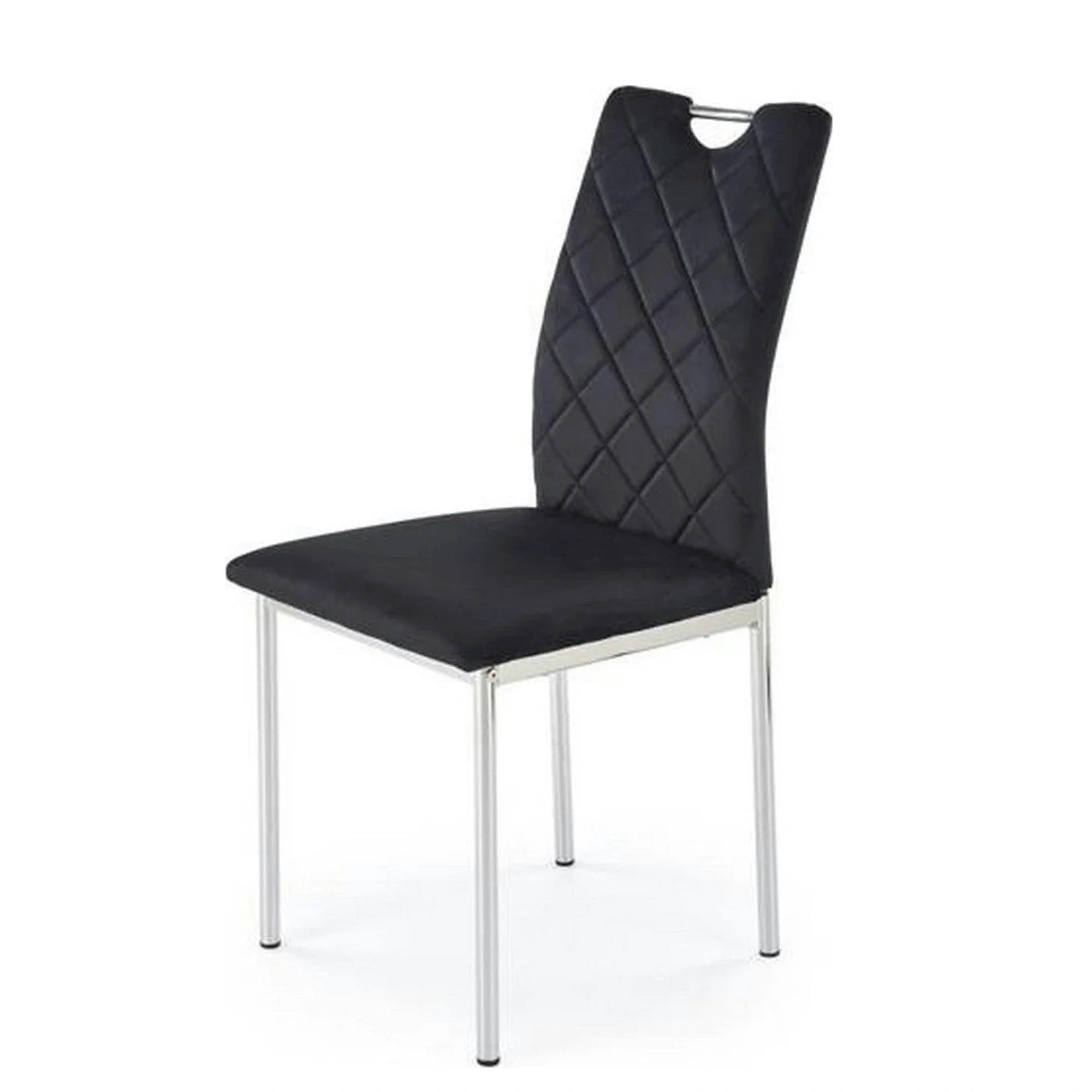 Scaun K578, negru - HLR 66/argintiu, stofa catifelata/otel, 43x53x93 cm
