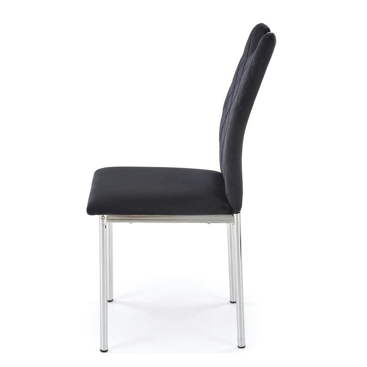 Scaun K578, negru - HLR 66/argintiu, stofa catifelata/otel, 43x53x93 cm