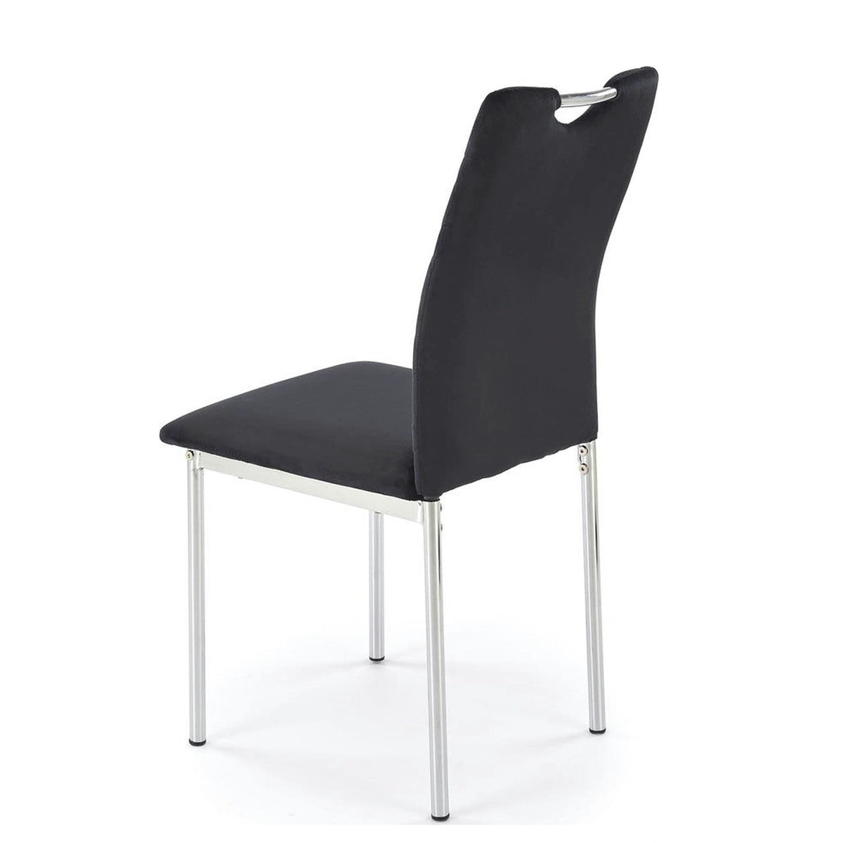 Scaun K578, negru - HLR 66/argintiu, stofa catifelata/otel, 43x53x93 cm