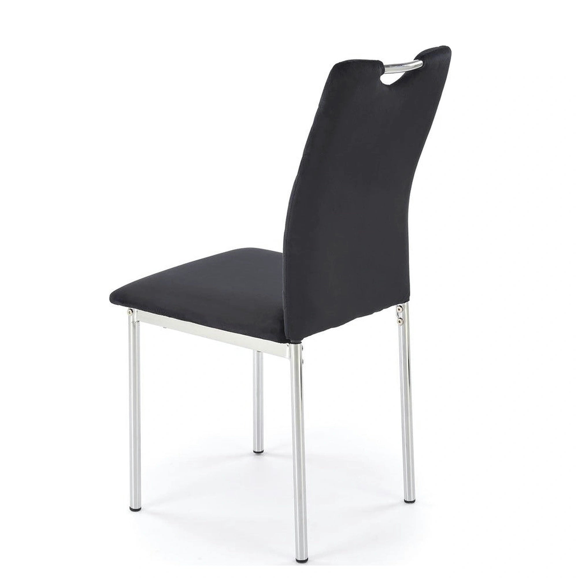 Scaun K578, negru - HLR 66/argintiu, stofa catifelata/otel, 43x53x93 cm